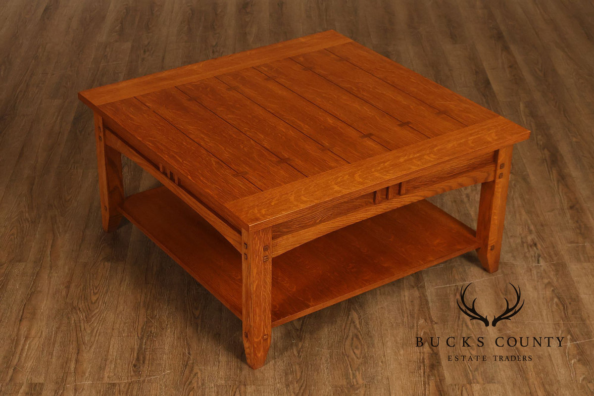 Mission Style Oak Two-Tier Coffee Table