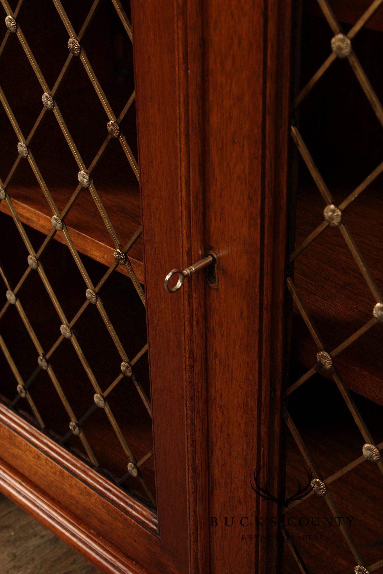 Banks, Coldstone Co. English Regency Style Mahogany Bookcase or Bar Cabinet