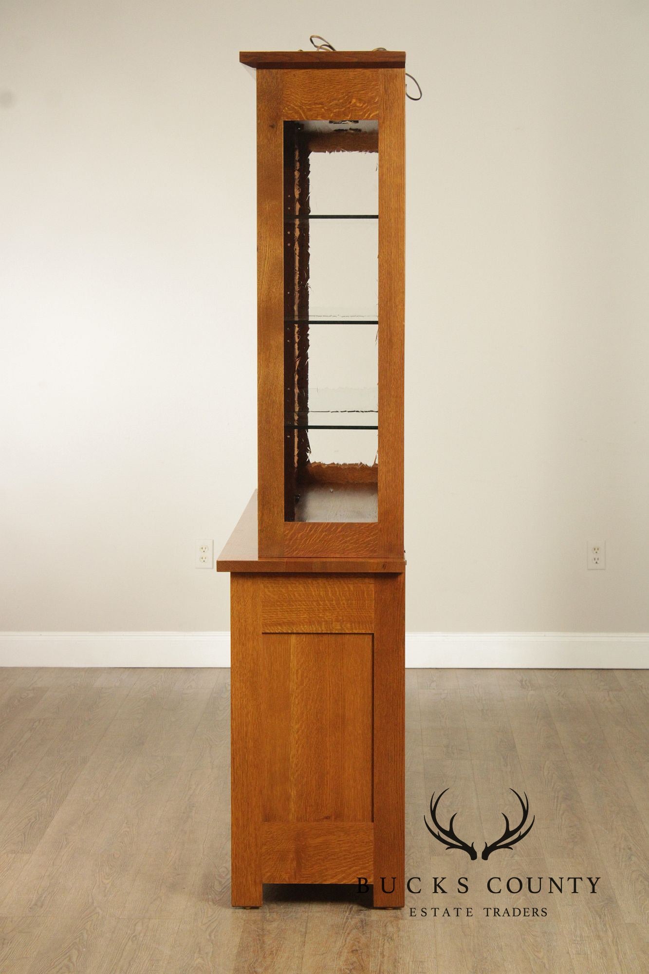 Stickley Mission Collection Oak Three Door China Cabinet