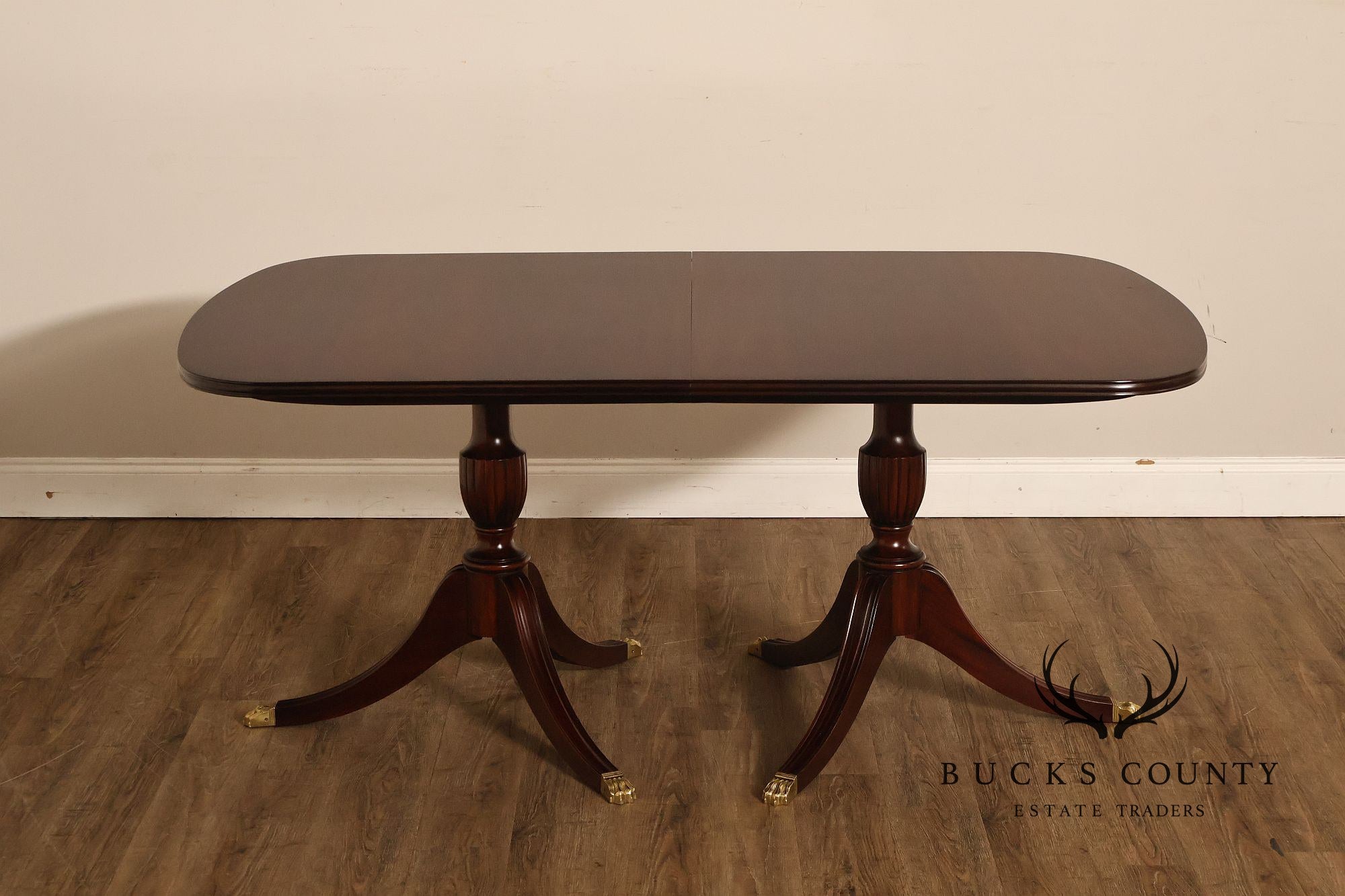 Henkel Harris Double Pedestal Mahogany Dining Table