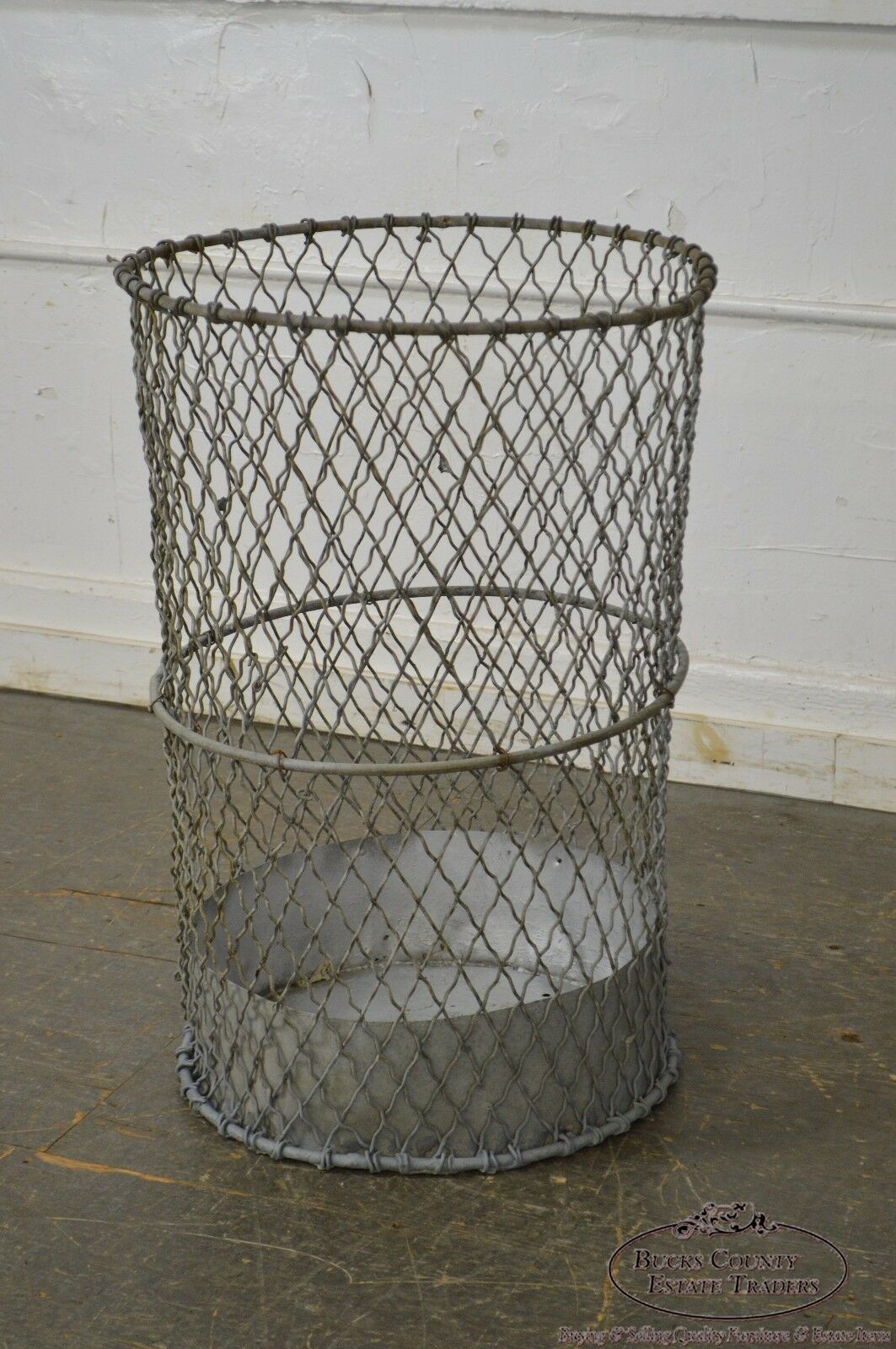 1920s Galvanized Iron Trash Can from NYC Central Park