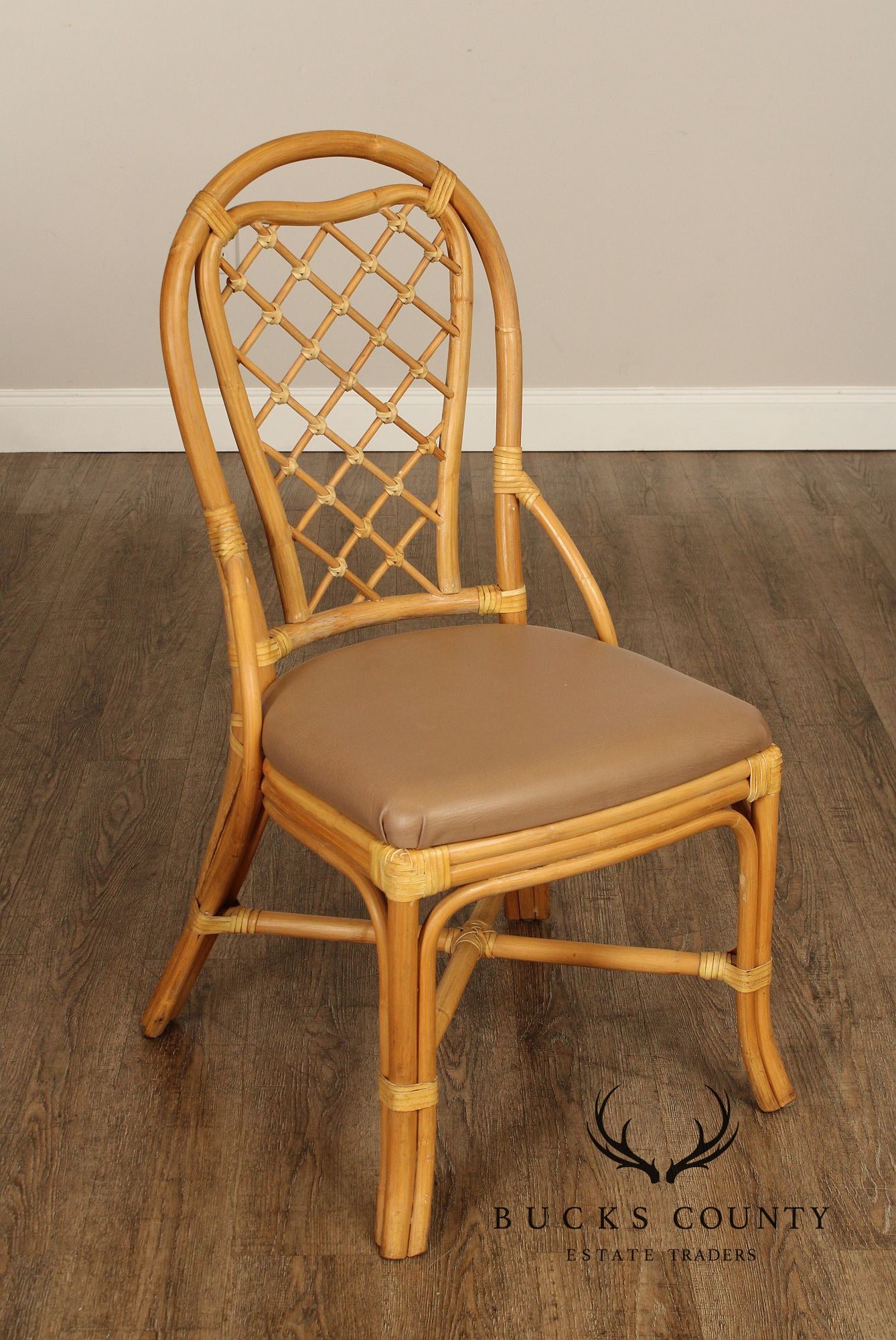 Braxton Culler Vintage Set of Six Rattan 'Trellis' Dining Chairs