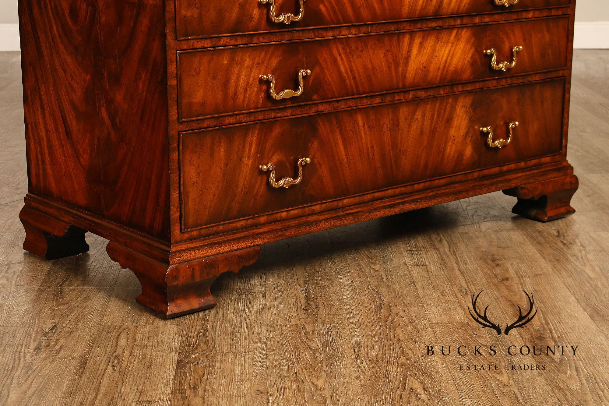 Maitland Smith Georgian Style Mahogany Secretary Bookcase