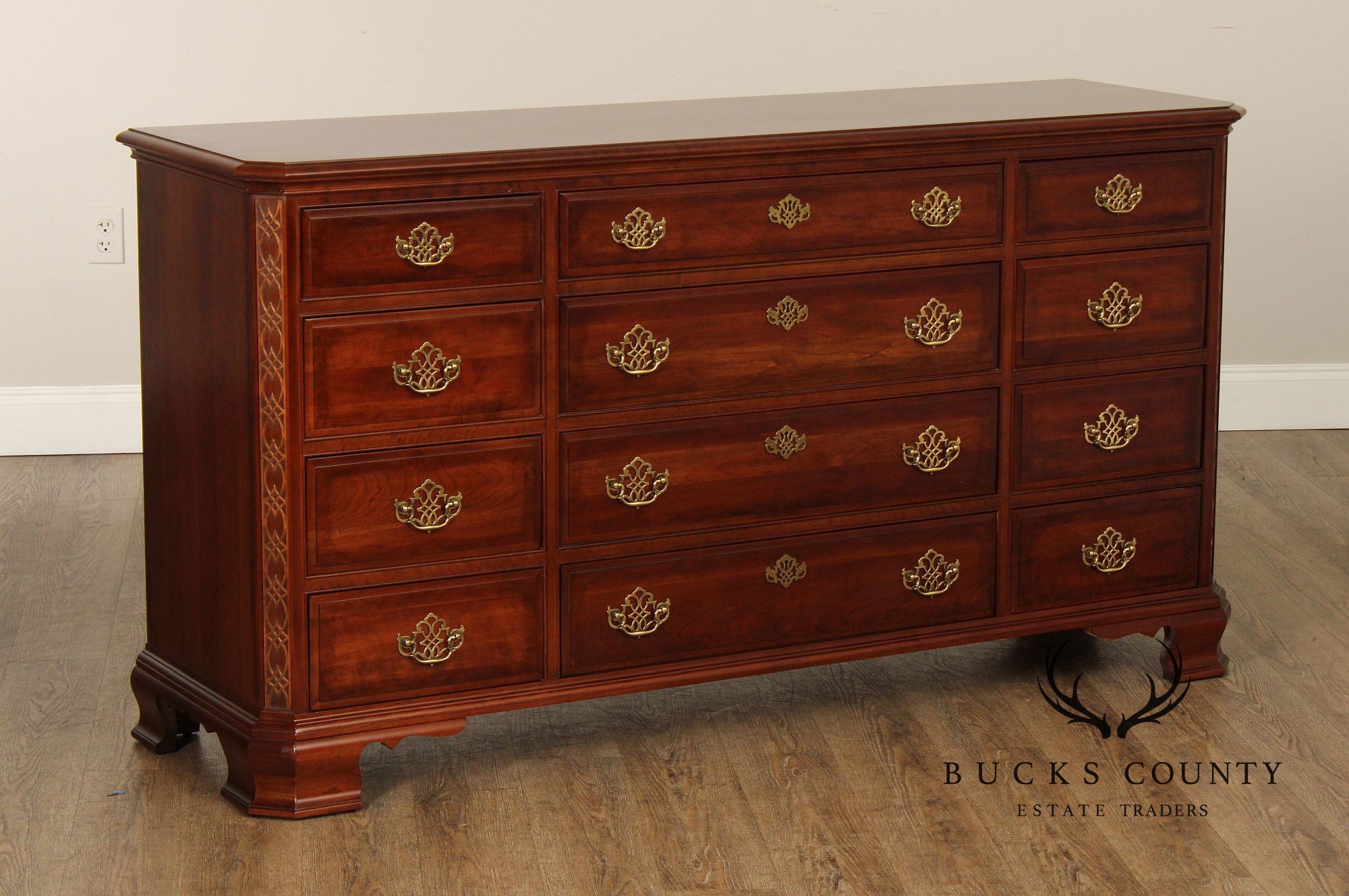 Pennsylvania House Chippendale Style Cherry Triple Chest