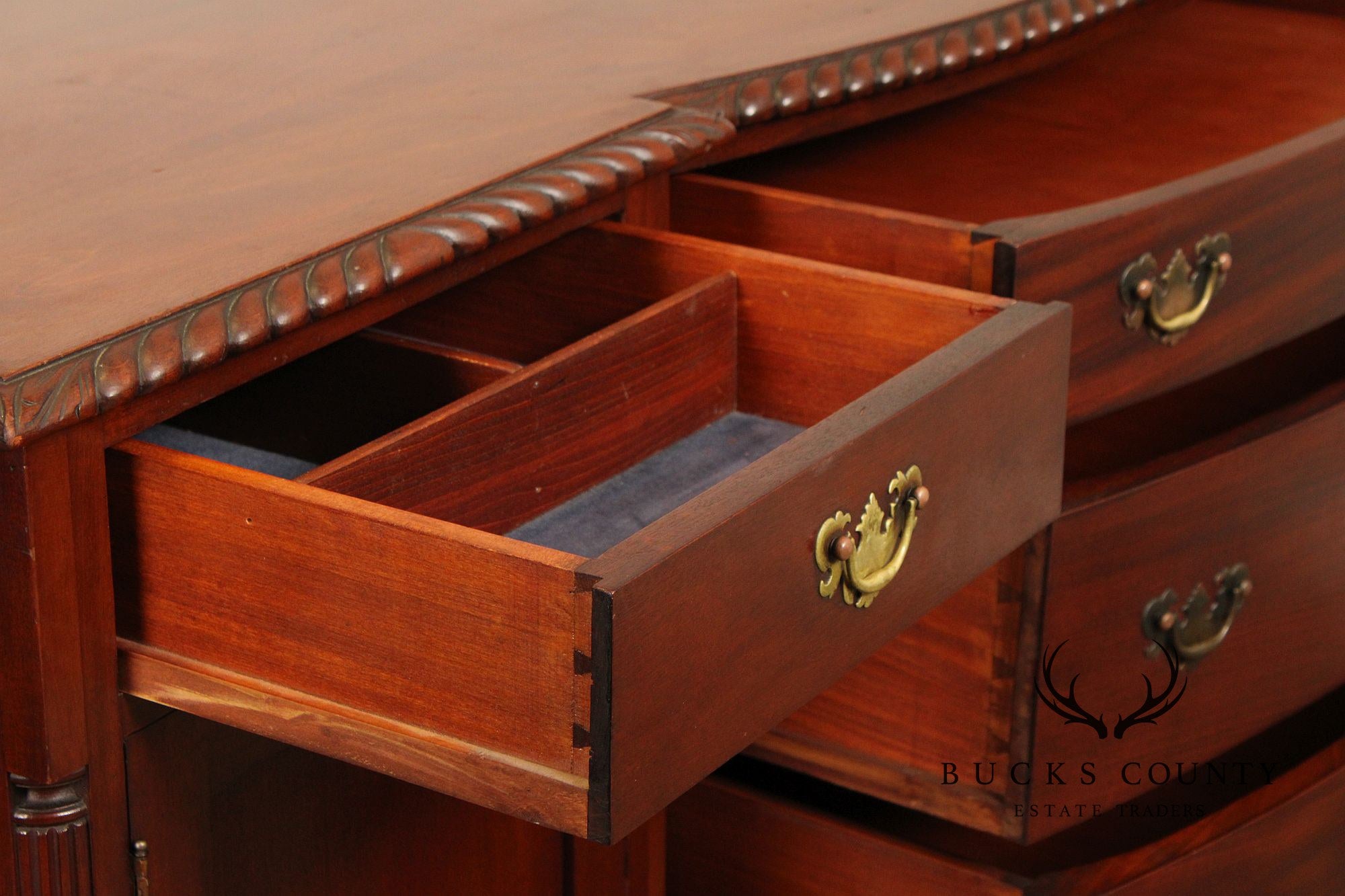 Chippendale Style Vintage Carved Mahogany Sideboard