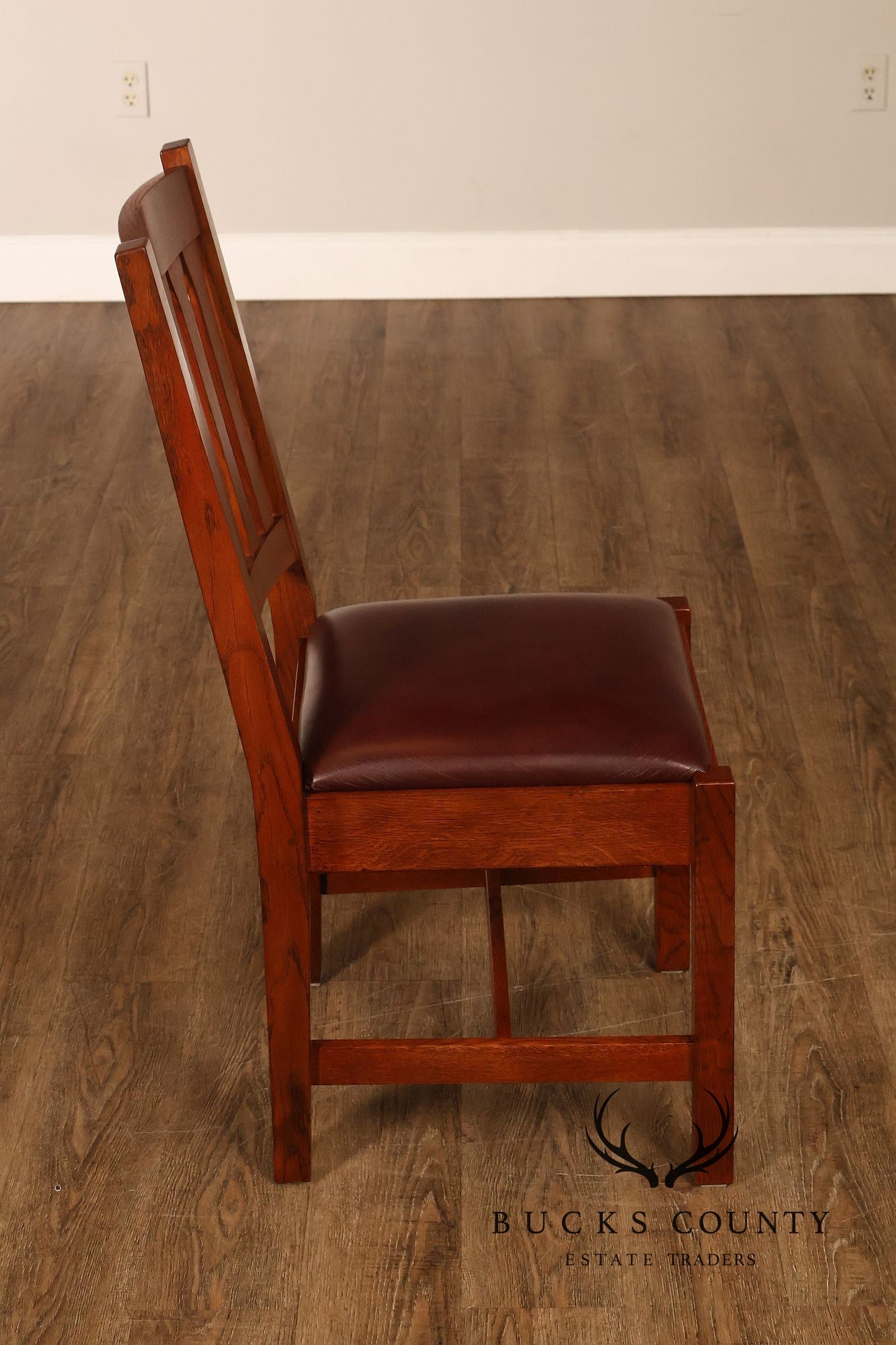 Stickley Mission Collection Set Of Four Oak Dining Side Chairs