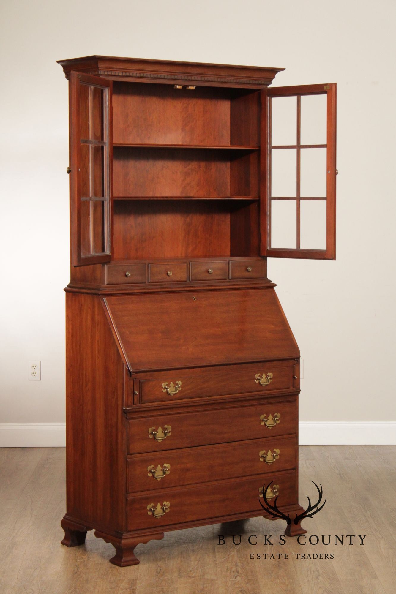 Pennsylvania House Chippendale Style Cherry Secretary Bookcase