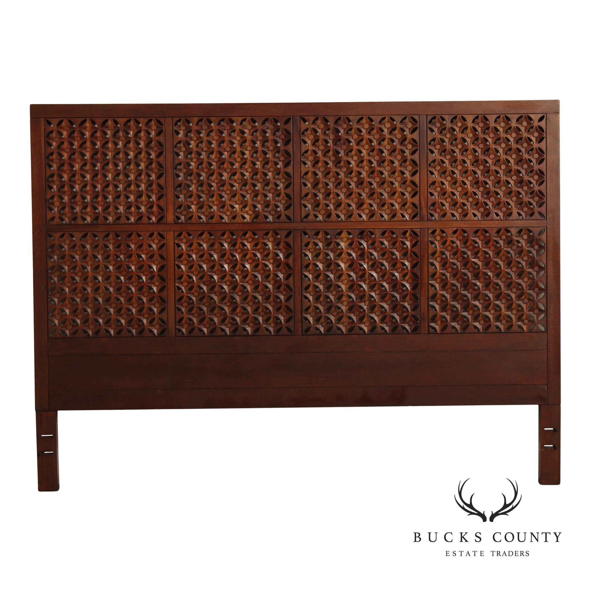 West Elm Carved Wood King Headboard