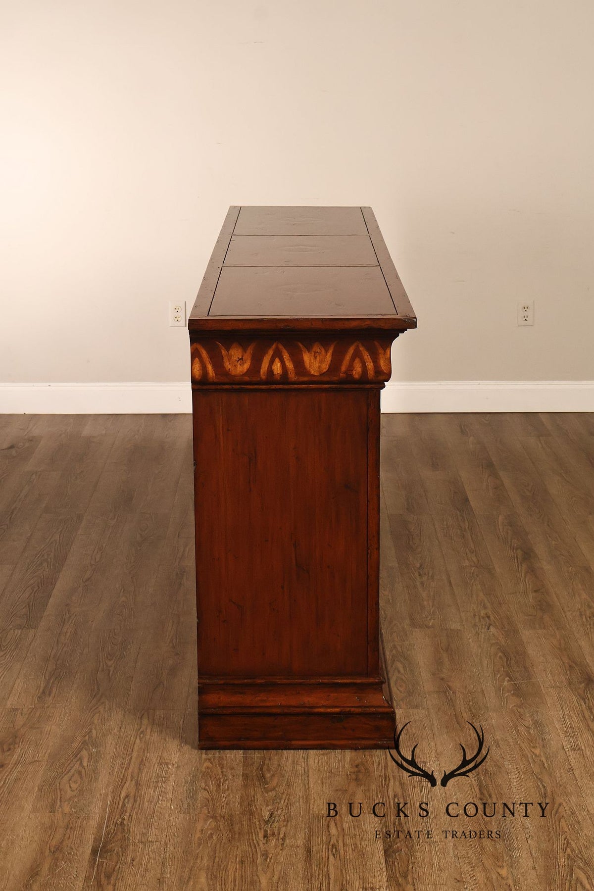 Traditional Georgian Style Inlaid Three Door Credenza Sideboard