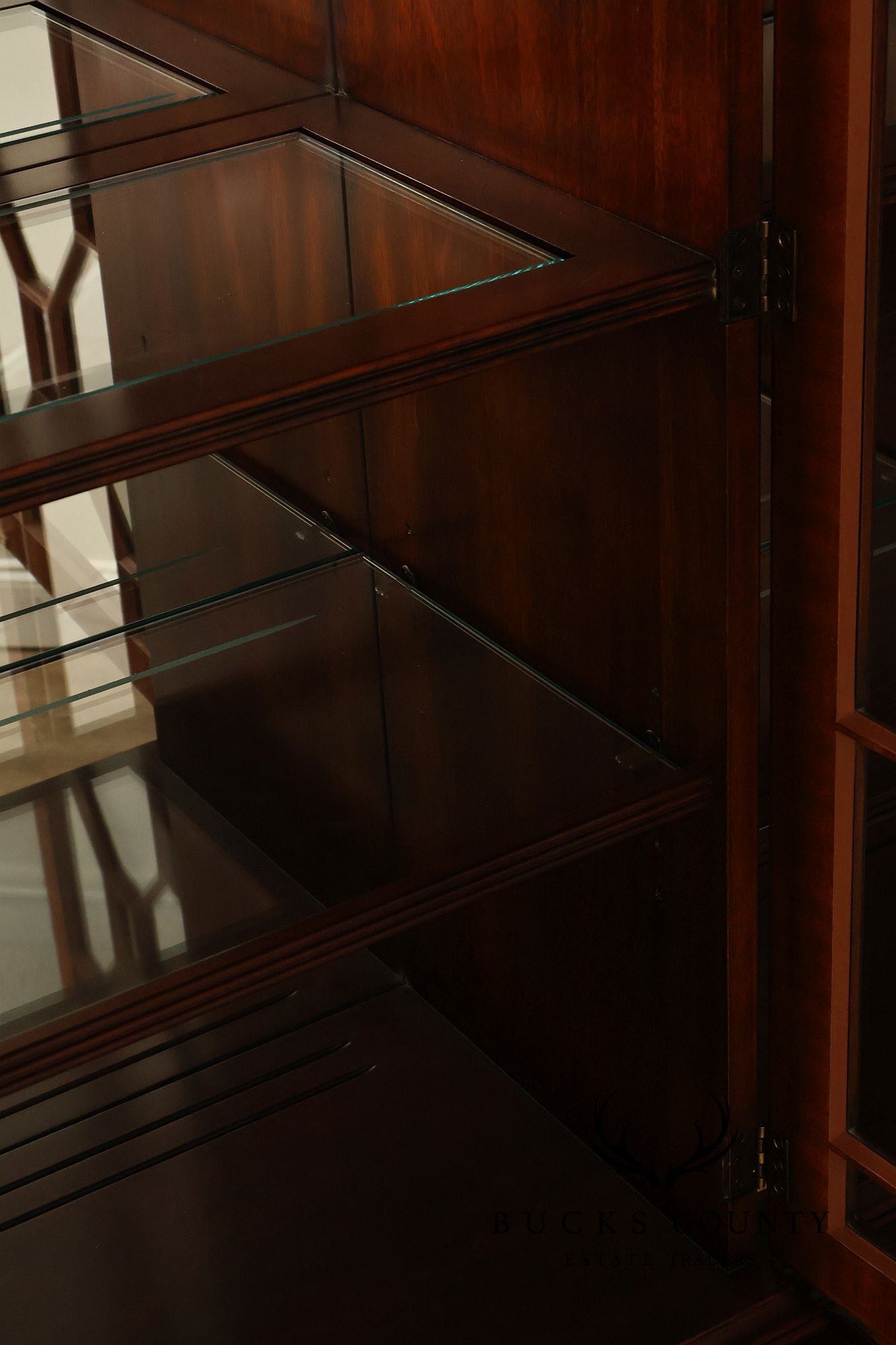 Henkel Harris Chippendale Style Mahogany China Cabinet Breakfront