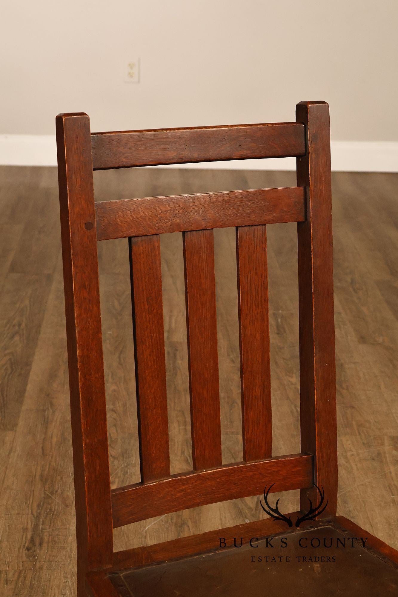 Antique Limbert Set Of 6 Arts & Crafts Oak Dining Chairs