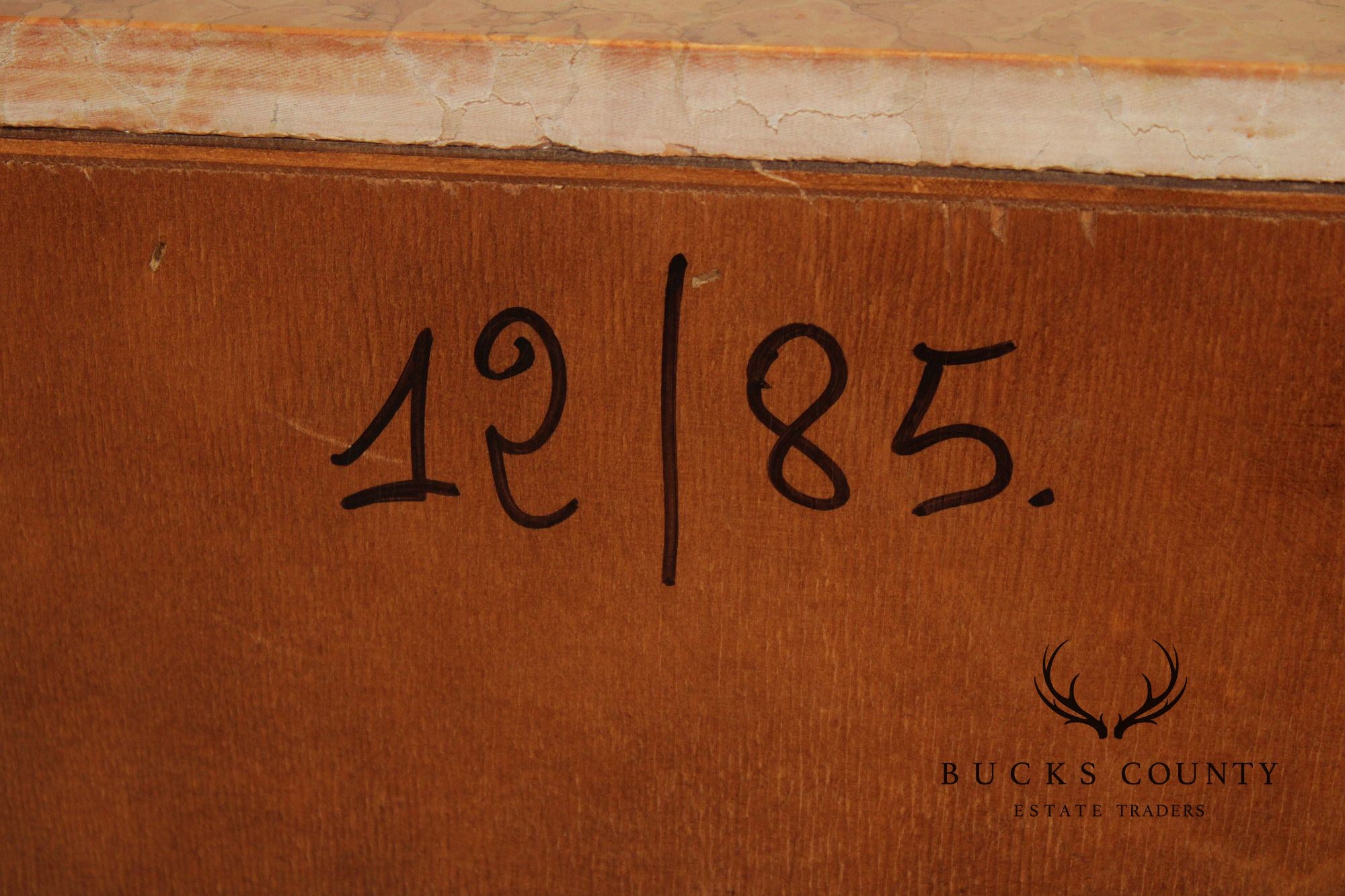 Italian Walnut Marble Top Double Dresser