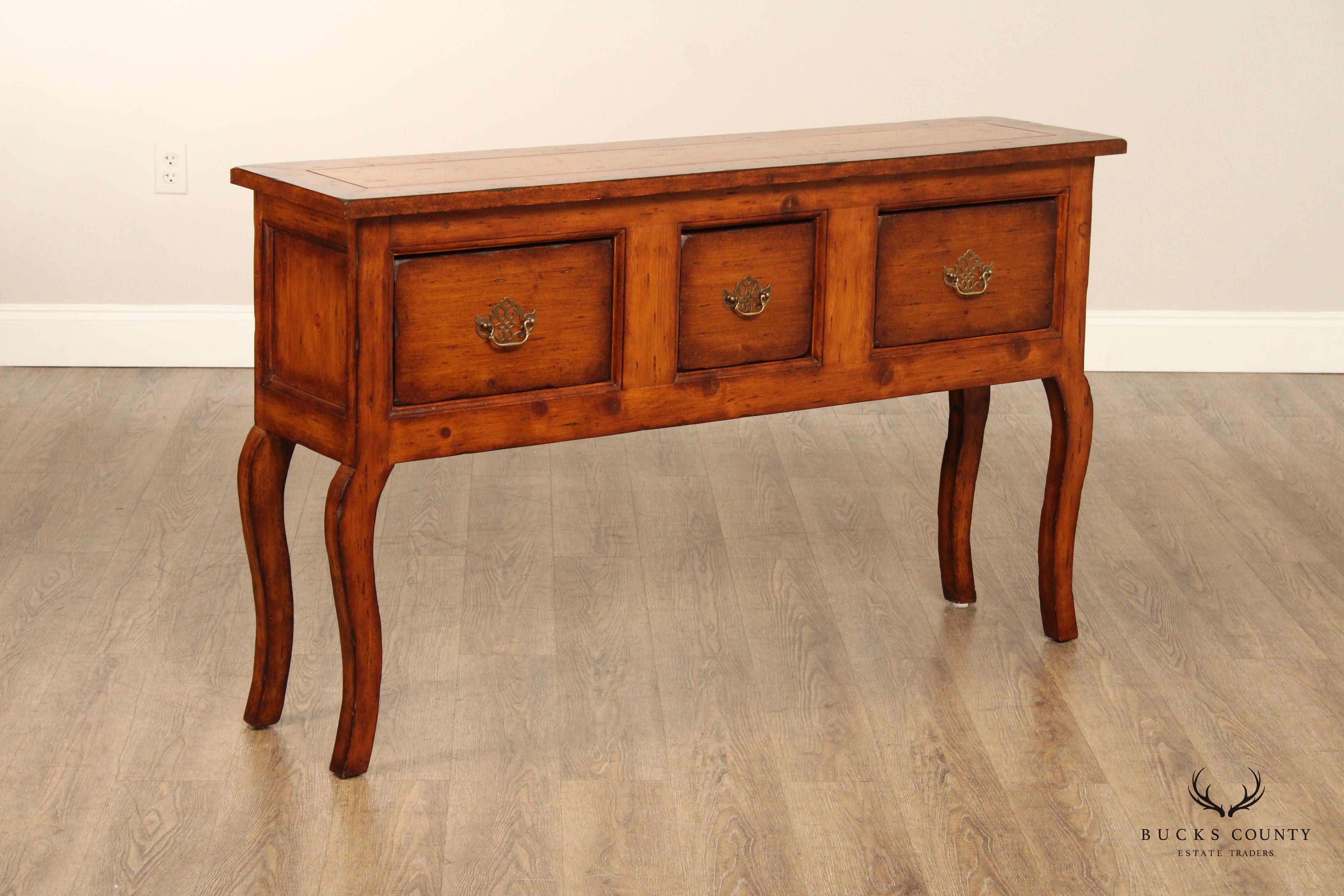 Sarreid French Country Style Narrow Three Drawer Console