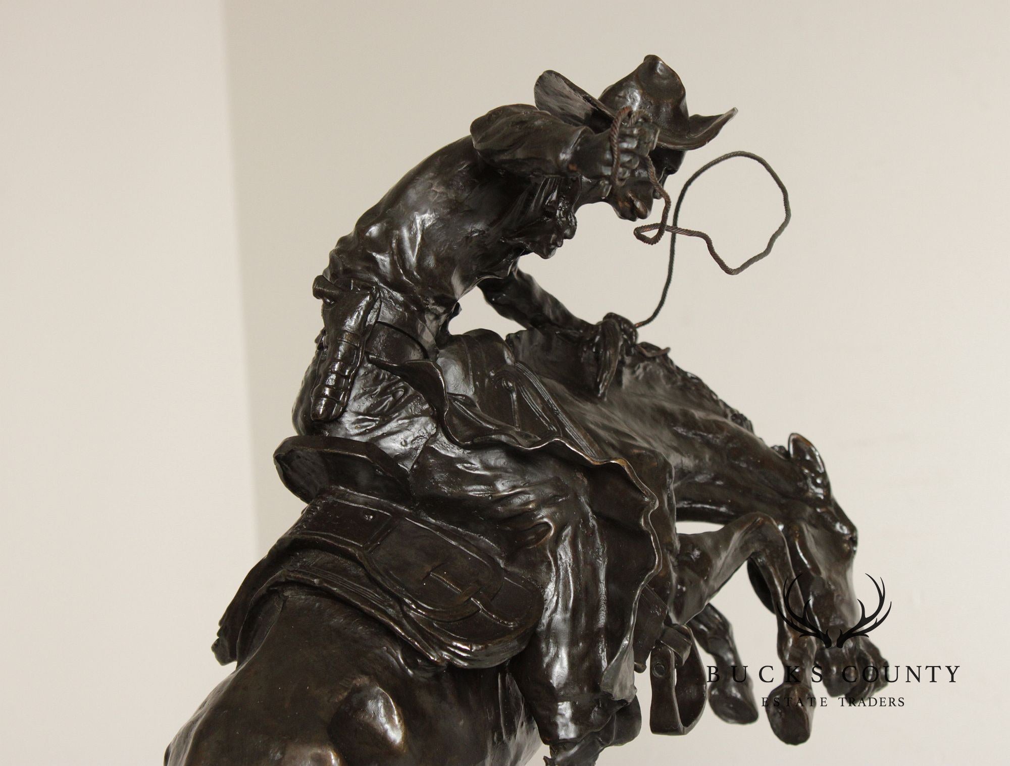 Frederic Remington Bronze Sculpture, 'Bronco Buster'