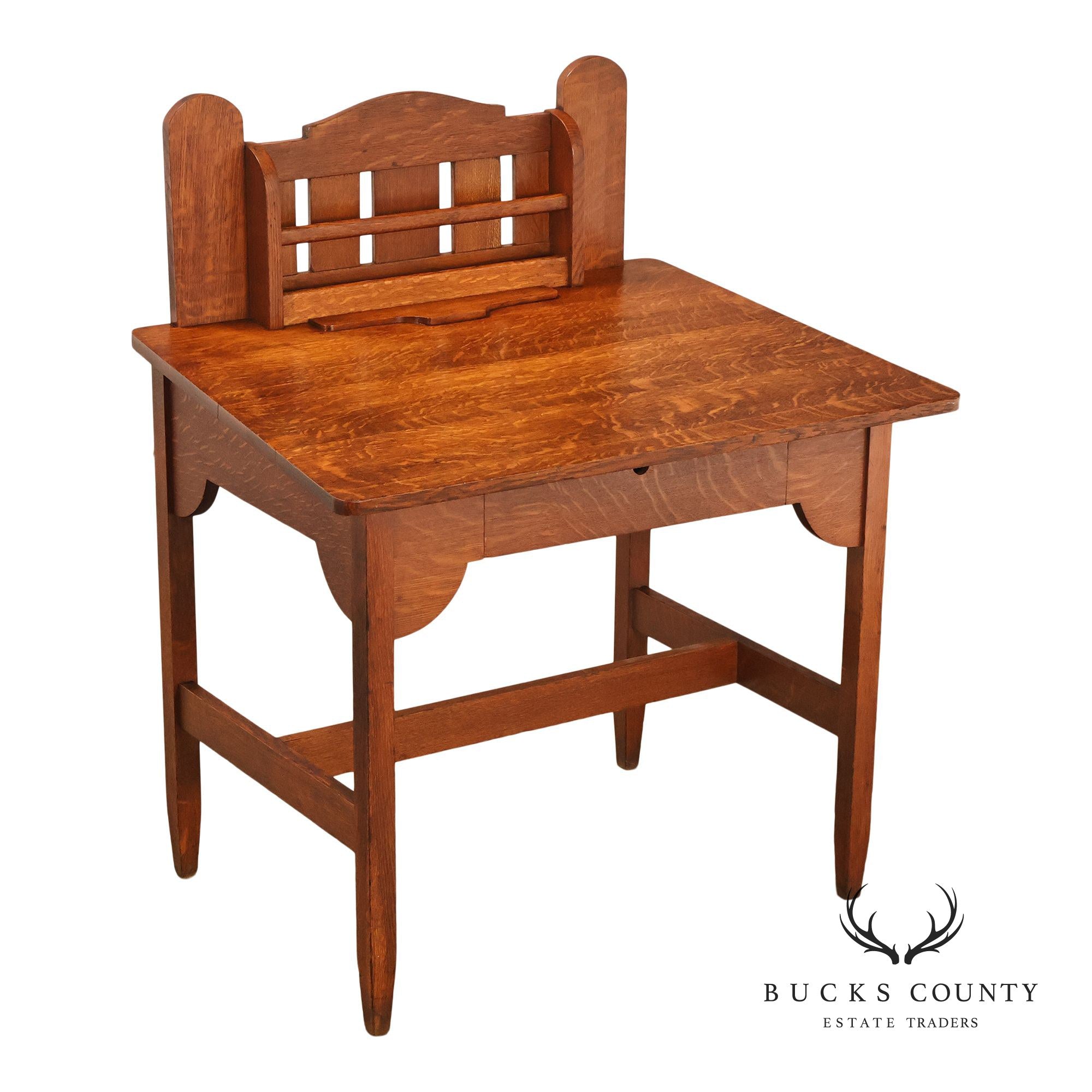 Antique Stickley Brothers “Balmoral” Arts And Crafts Oak Writing Desk