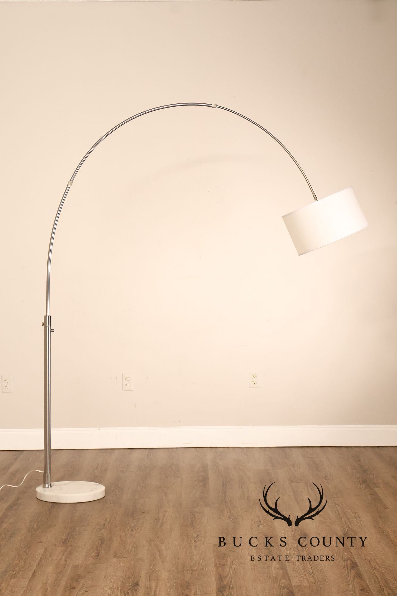 Nova Contemporary Brushed Nickel Arch Floor Lamp With Marble Base