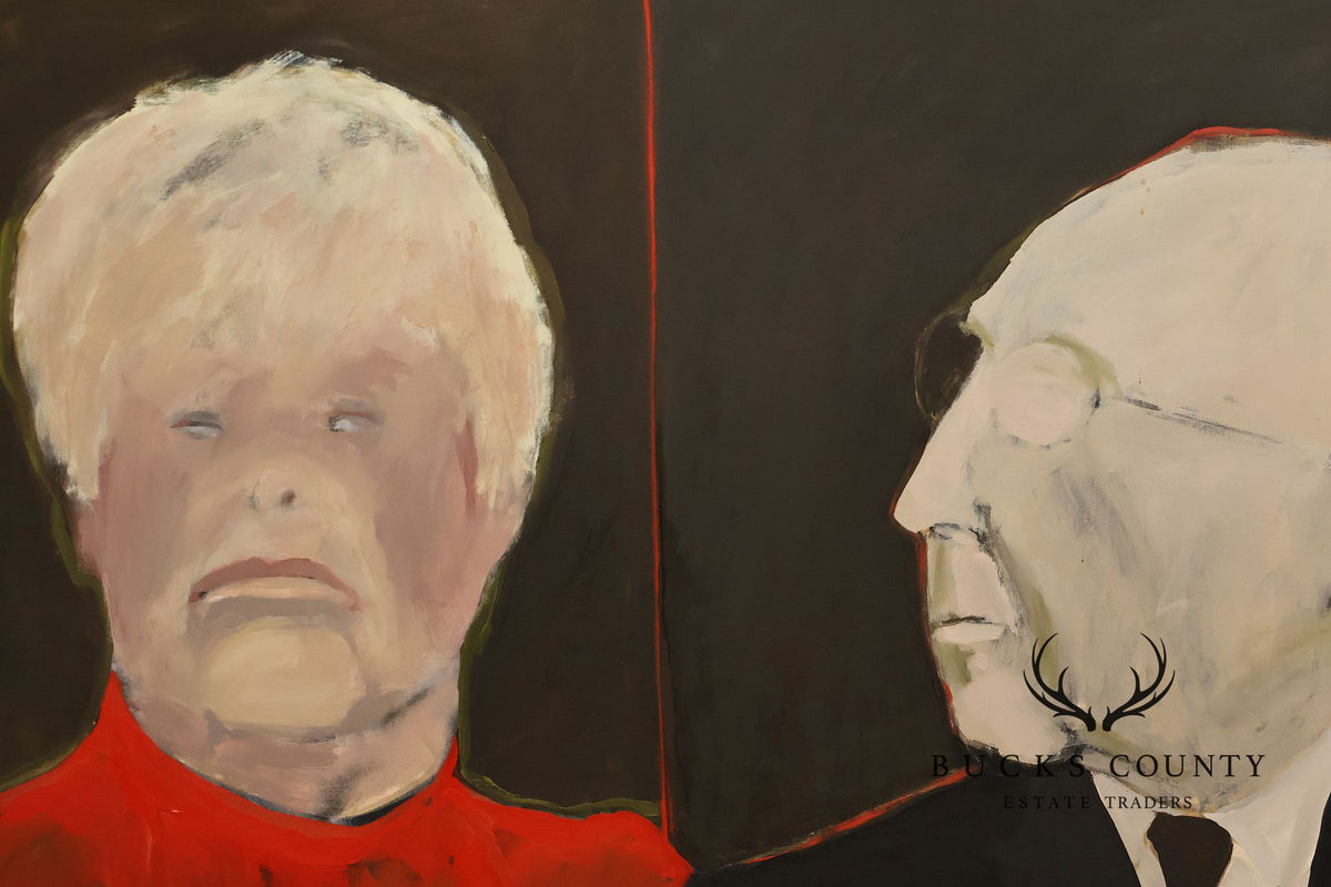 Anne Cooper Dobbins Oil Painting, 'A Stern Father and His Spouse'