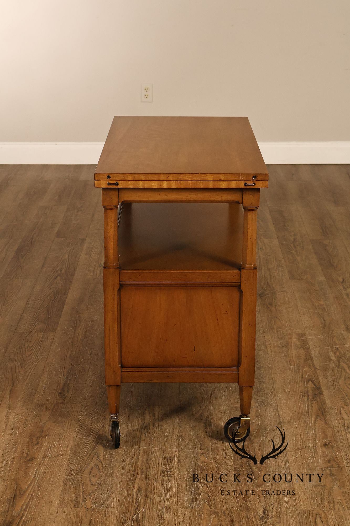 Henredon Vintage Walnut Drop Leaf Server Bar Cart