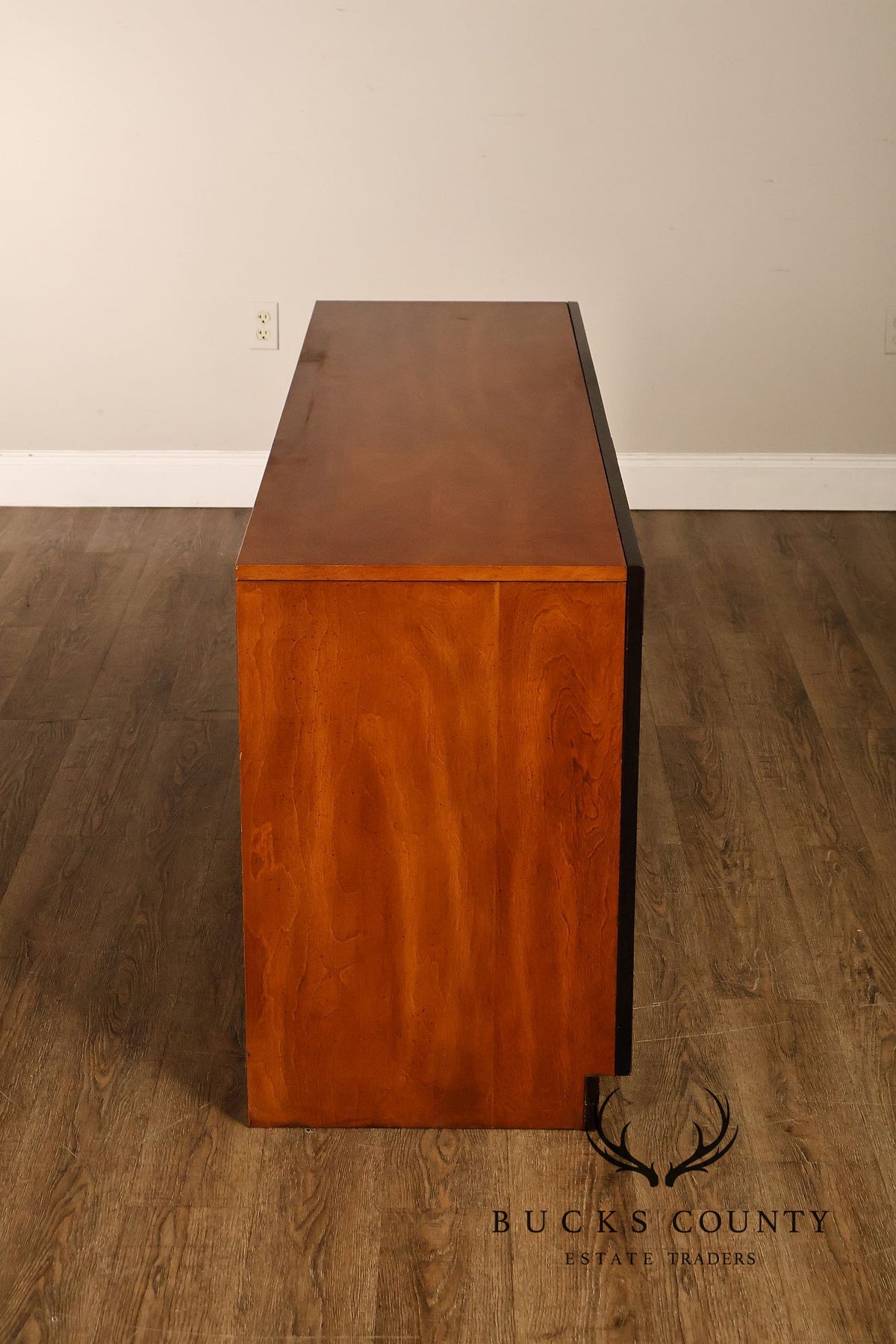 Bassett Campaign Style Walnut Triple Dresser