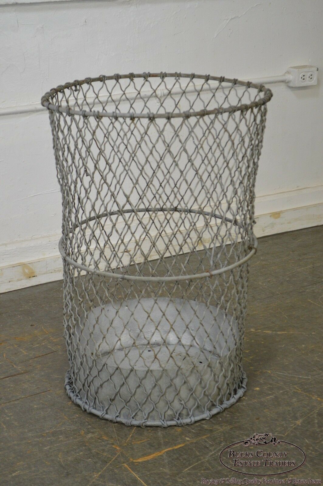 1920s Galvanized Iron Trash Can from NYC Central Park