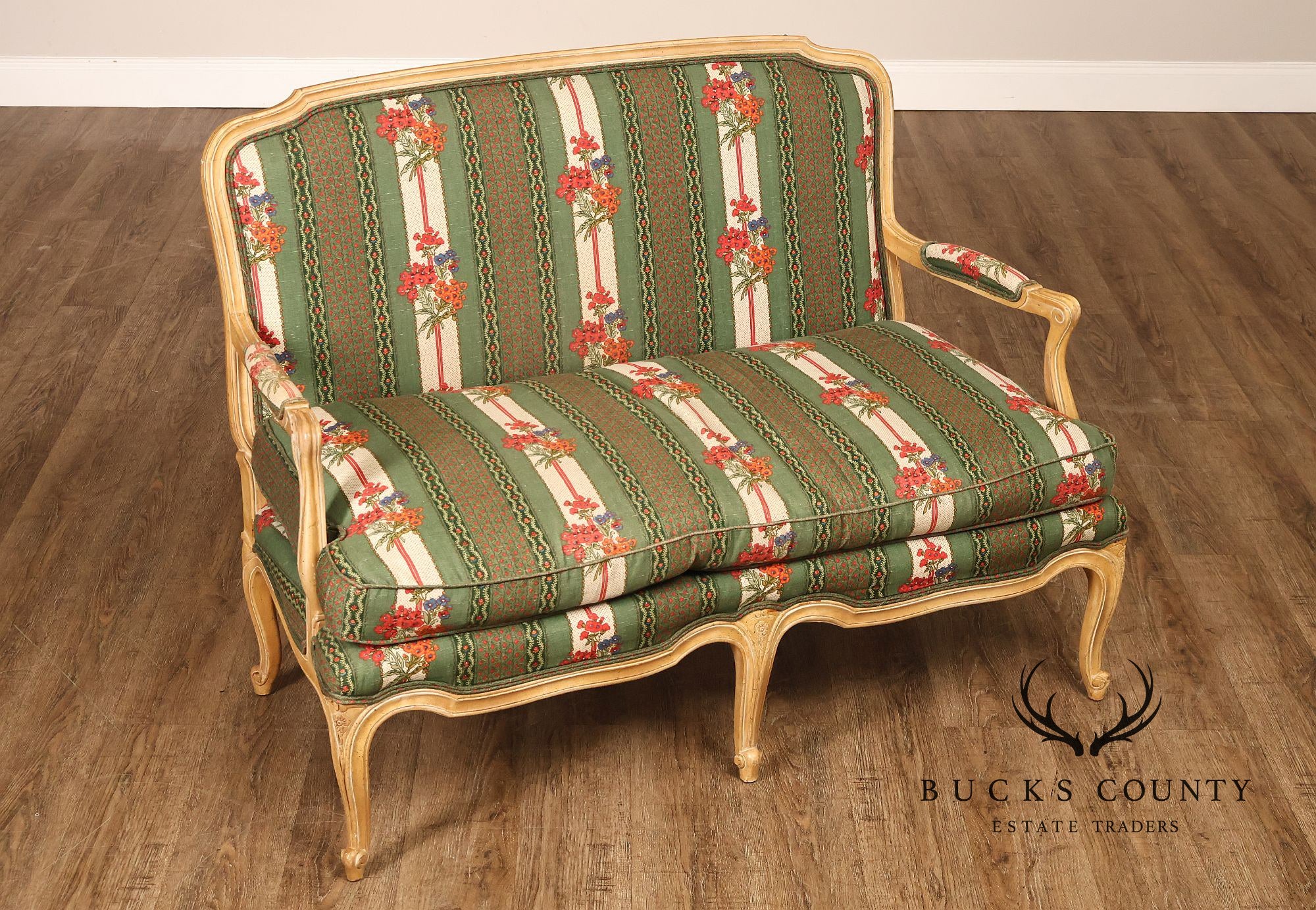 Kindel French Louis XV Style Painted Settee