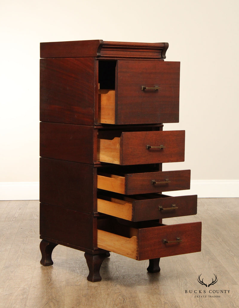 Antique Mahogany Stacking Office Cabinet