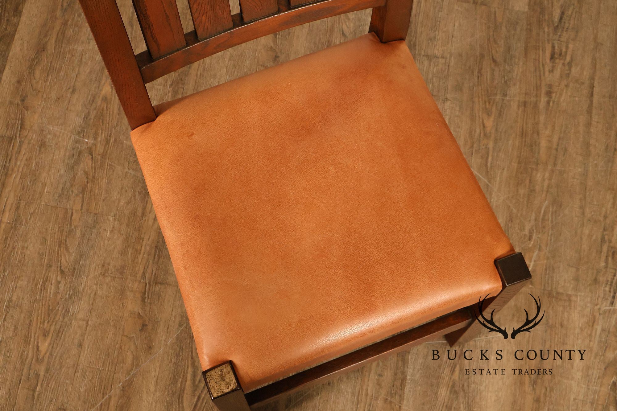 Mission Style Pair of Oak Side Dining Chairs