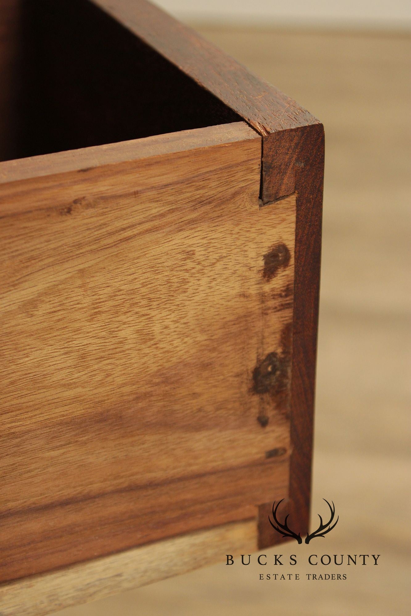 Anglo Indian Campaign Carved Rosewood Chest of Drawers
