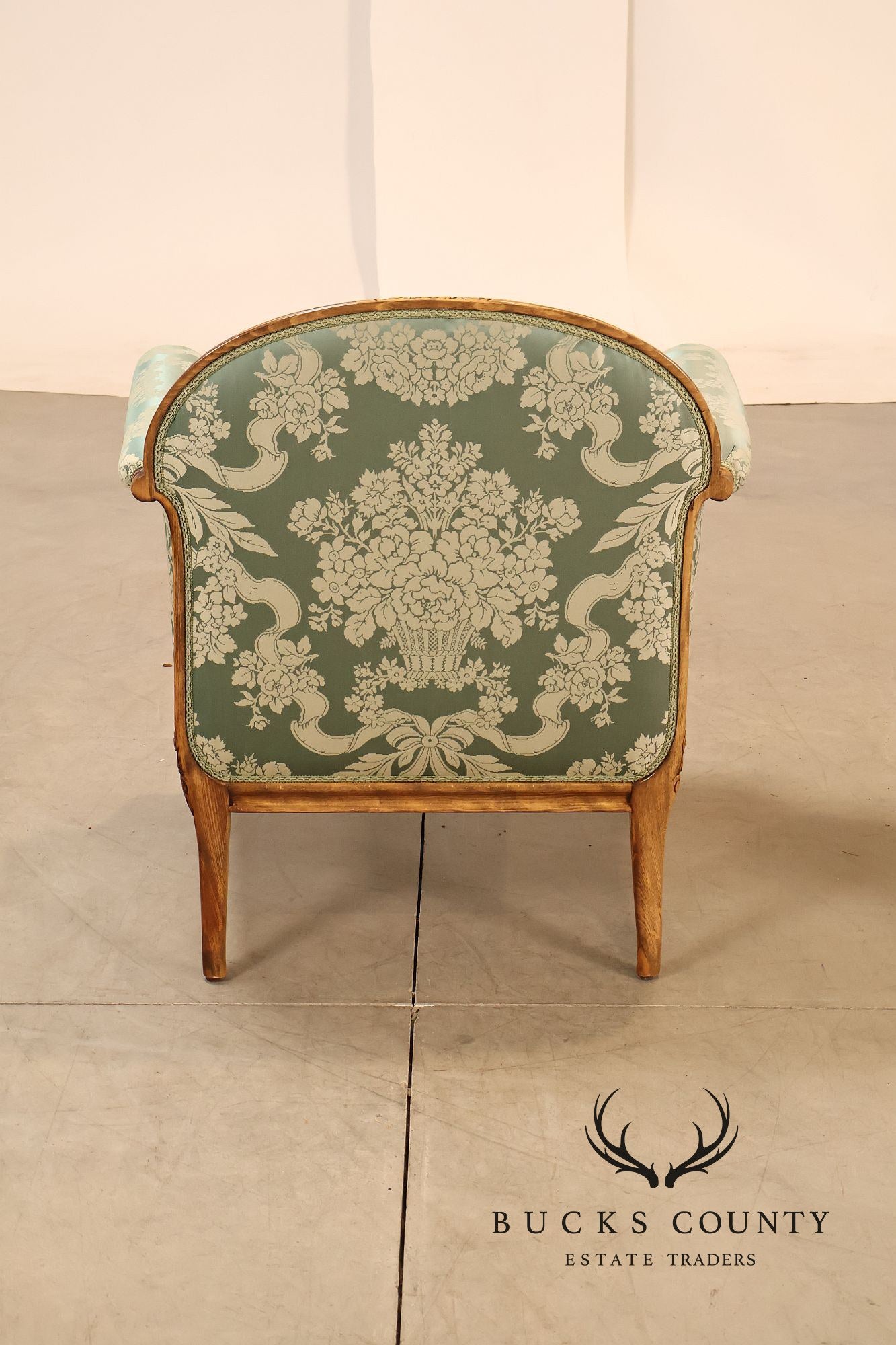 Colombo Mobili Louis XVI Style Pair Of Upholstered Bergeres Armchairs