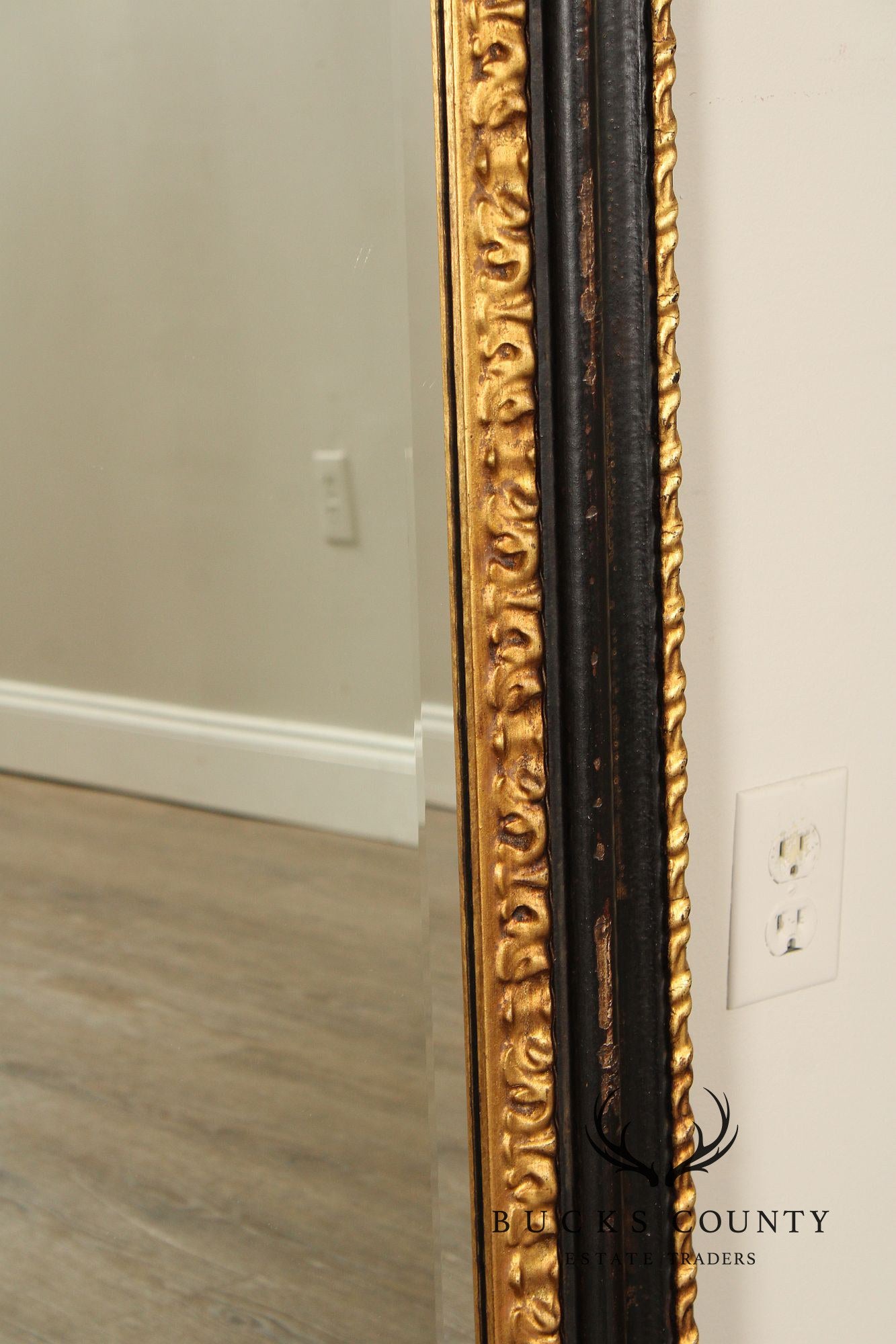 La Marche Ebonized and Partial Gilt Wall Mirror