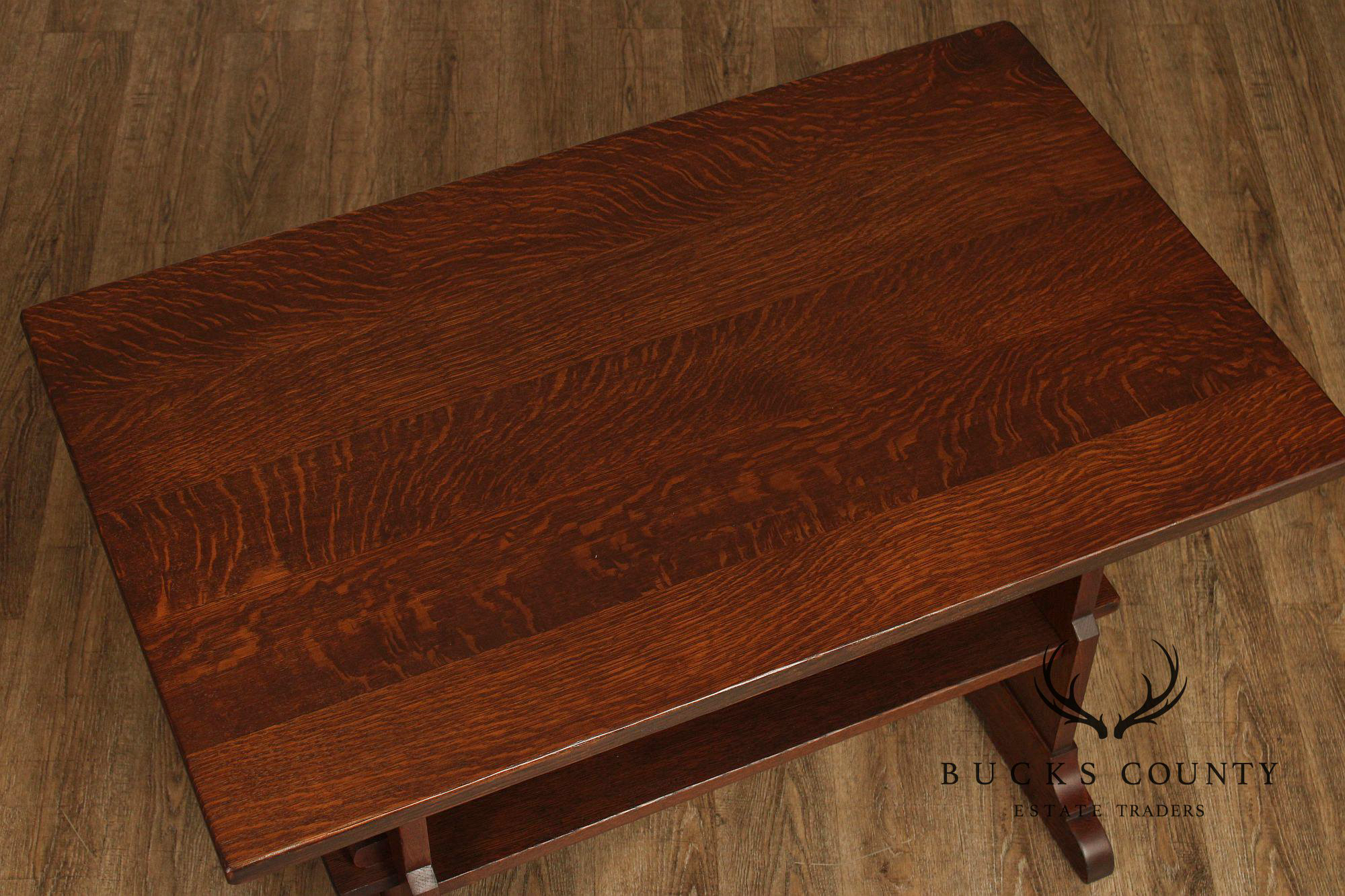 L. & J.G. Stickley Antique Mission Oak Trestle Table #593
