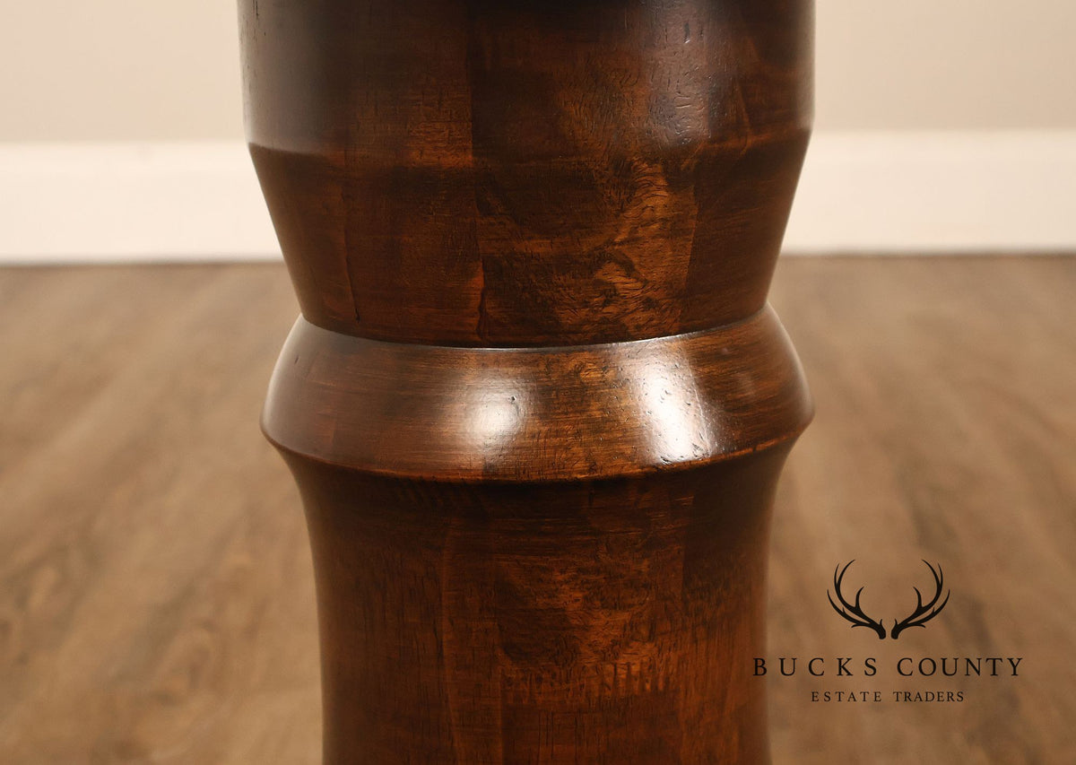 British Colonial Style Pair of Turned Wood Pedestals