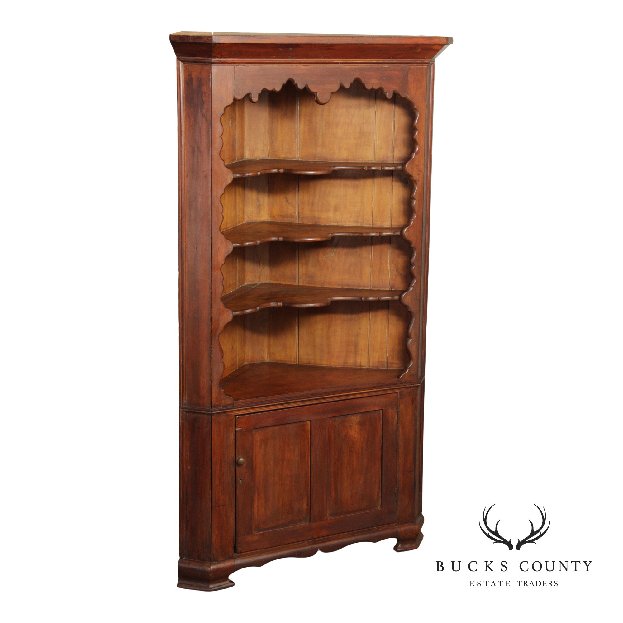 Antique 19th Century American Poplar Corned Cabinet
