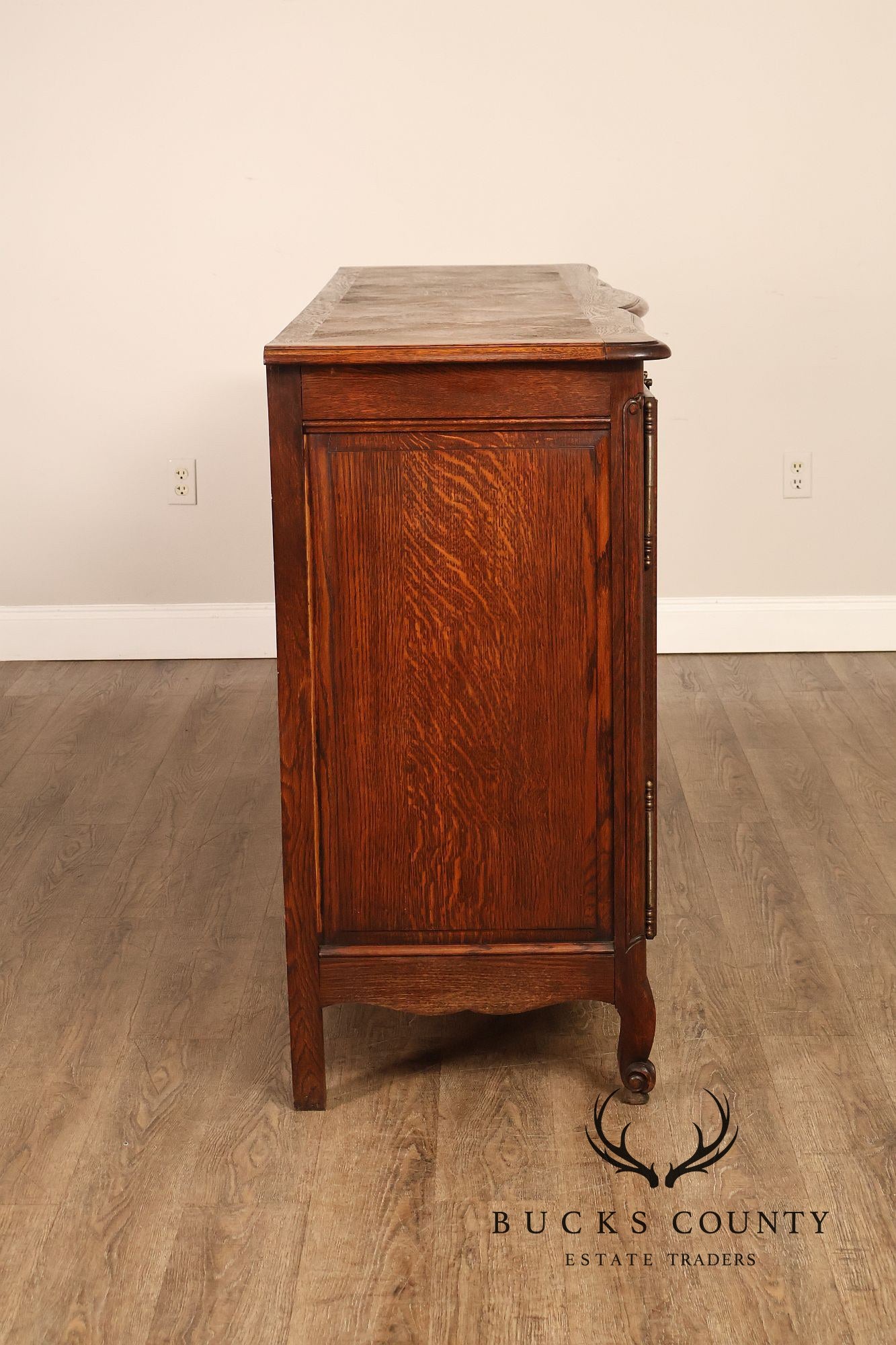 Antique Country French Louis XV Style Oak Buffet Sideboard