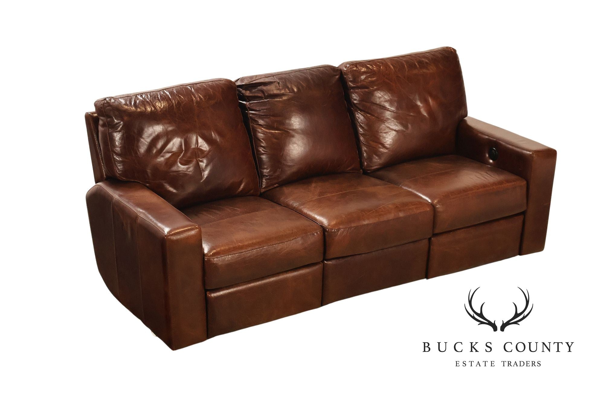 Soft Line 'Energia' Leather Power Reclining Sofa