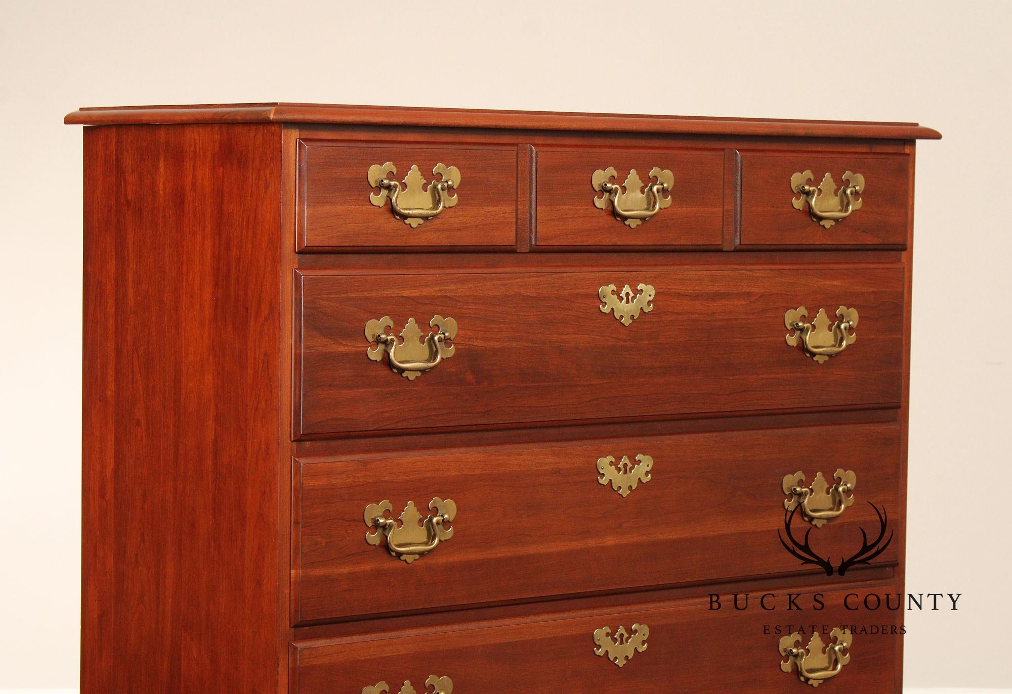 Pennsylvania House Chippendale Style Cherry Chest on Chest