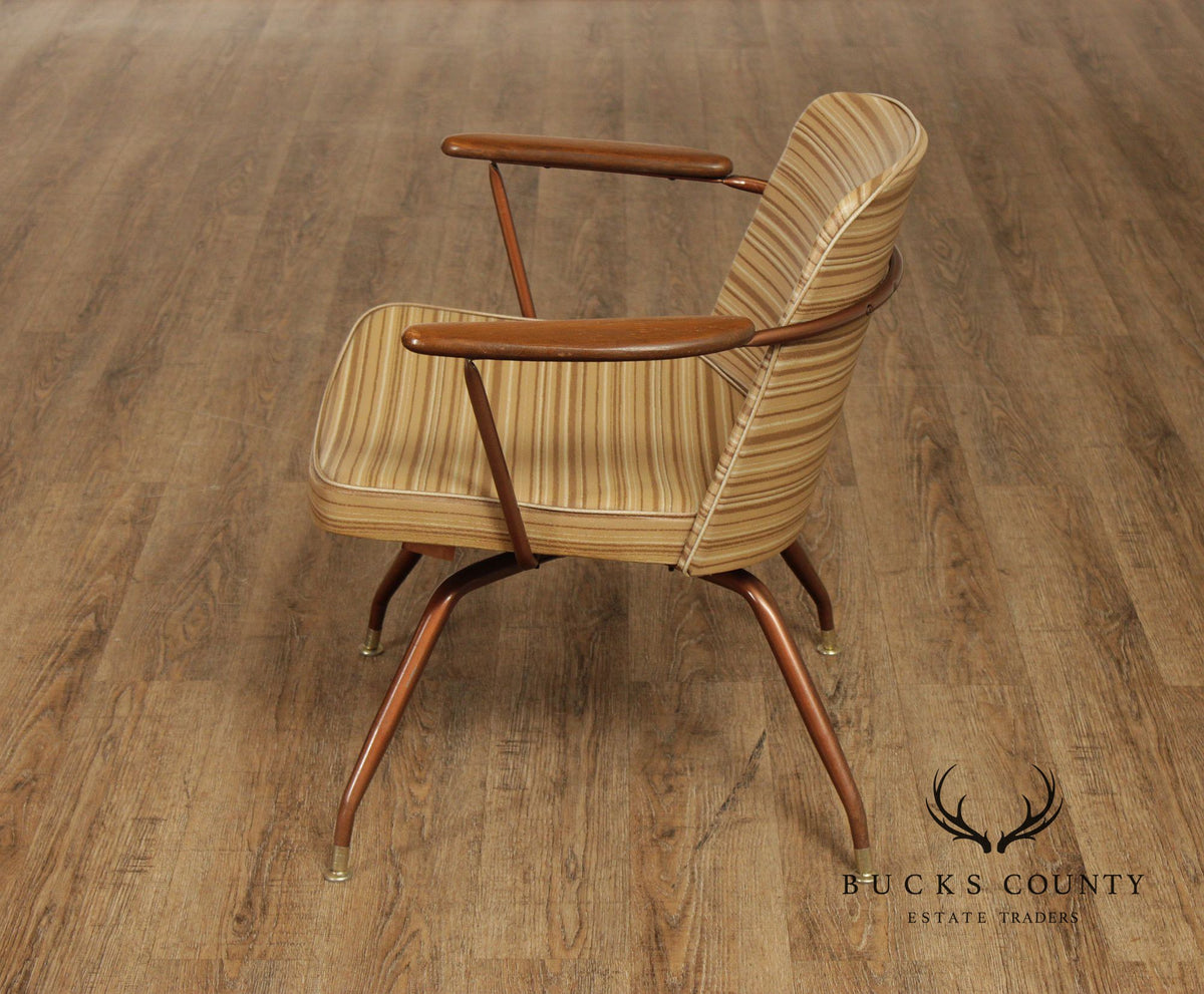 Viko Furniture Co. By Baumritter Corp Mid Century Modern Upholstered Swivel Armchair
