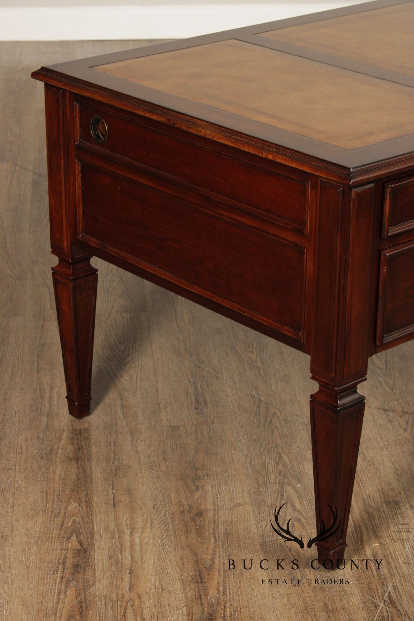 Ethan Allen Leather Top Cherry Executive Writing Desk