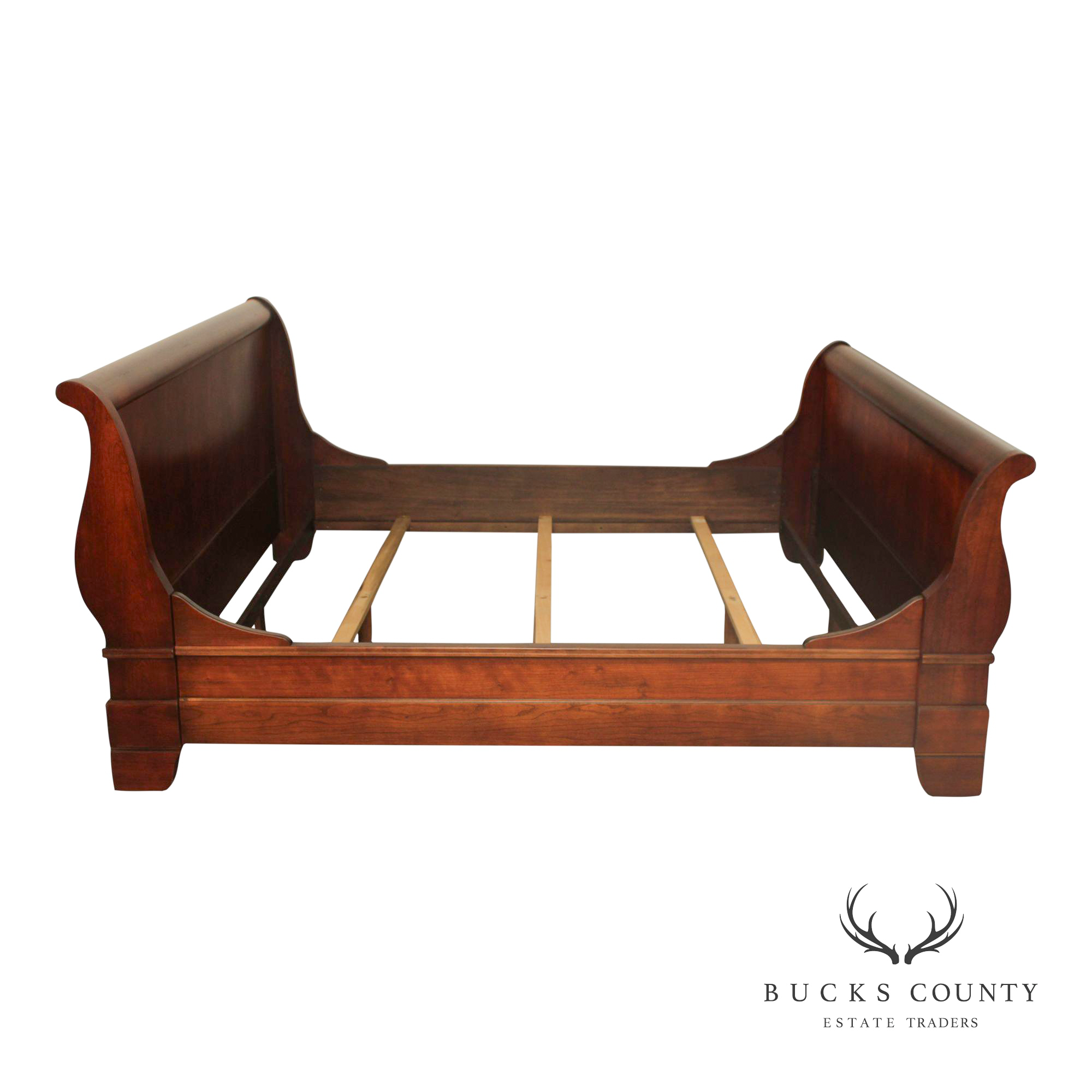 Louis Philippe Style Cherry King Sleigh Bed