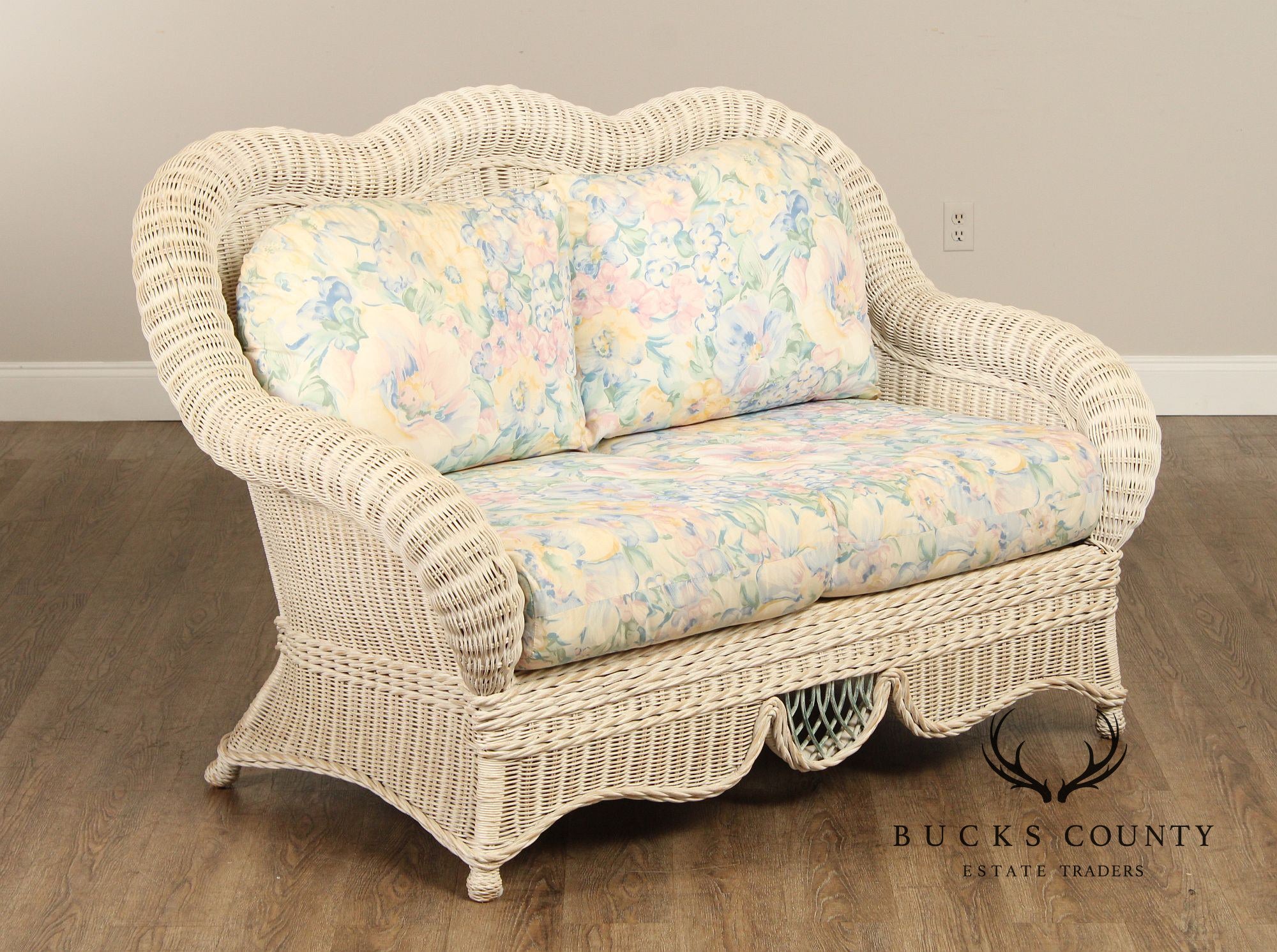 Victorian Style Vintage Pair of Wicker Loveseats