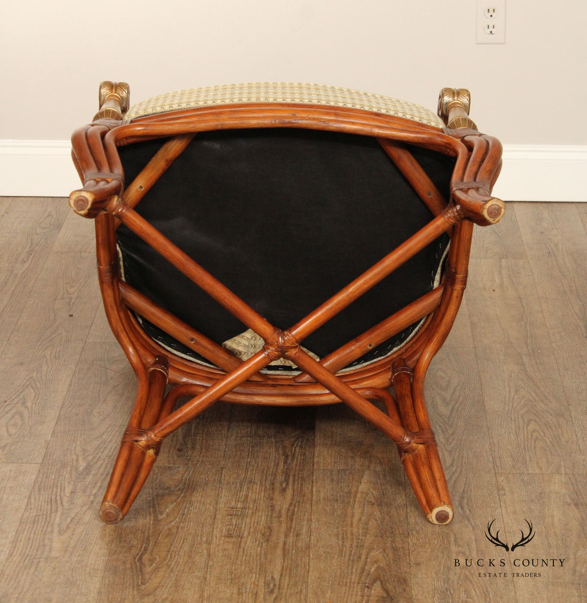 Ethan Allen British Colonial Style Rattan 'Bermuda' Armchair