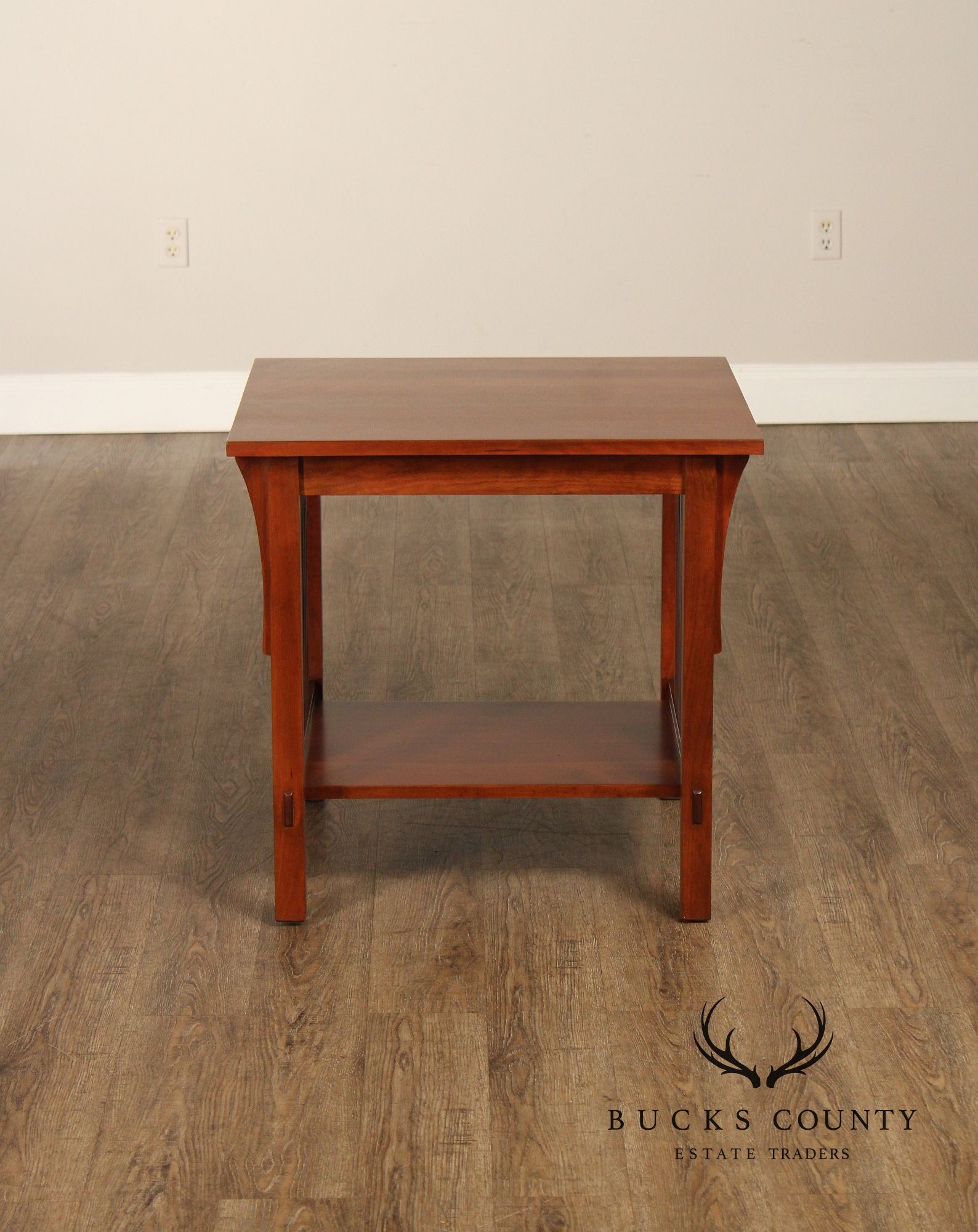 Stickley Mission Collection Pair Of Cherry Spindle Side Tables