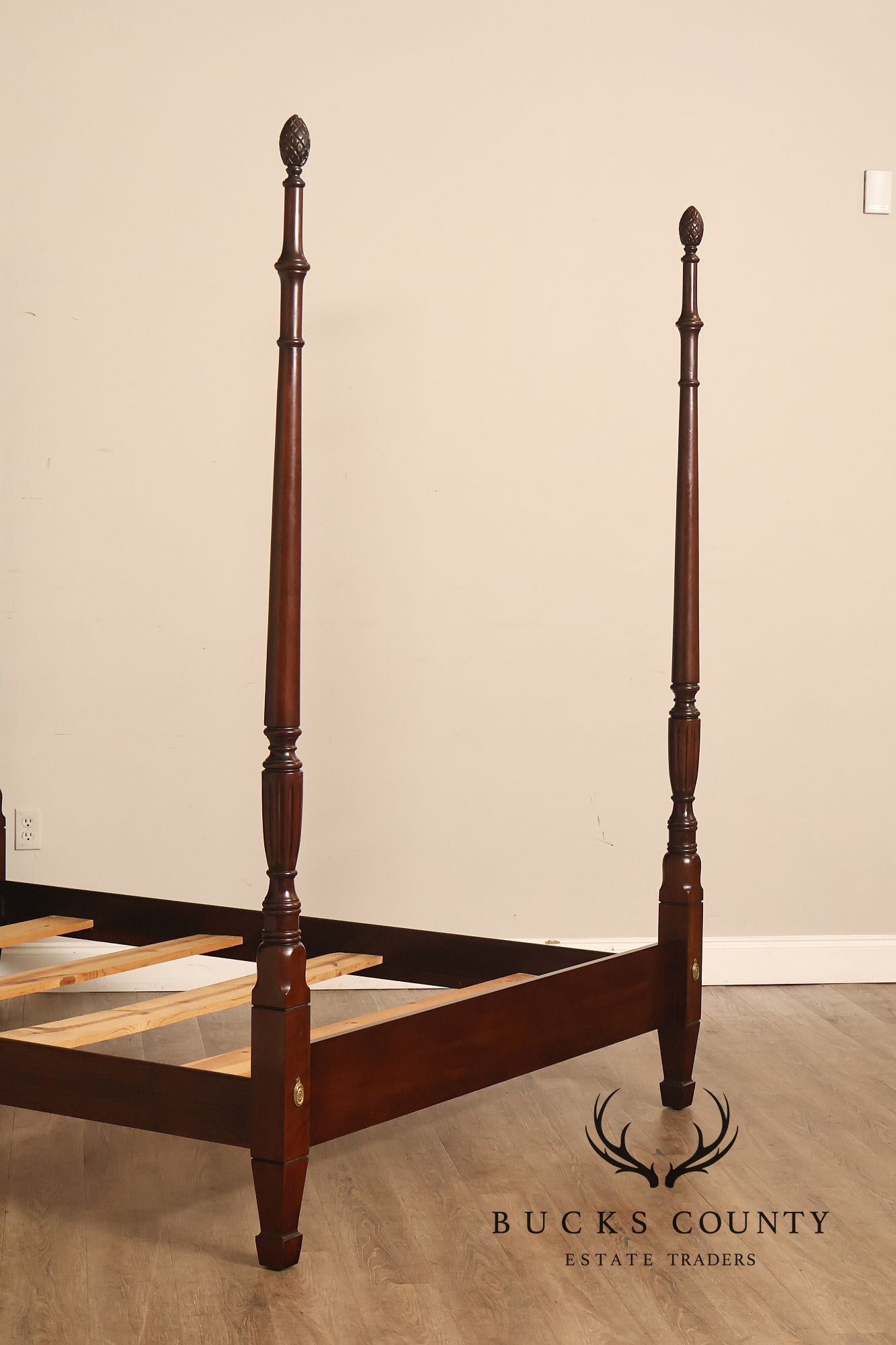 Statton Vintage Carved Cherry Queen Poster Bed