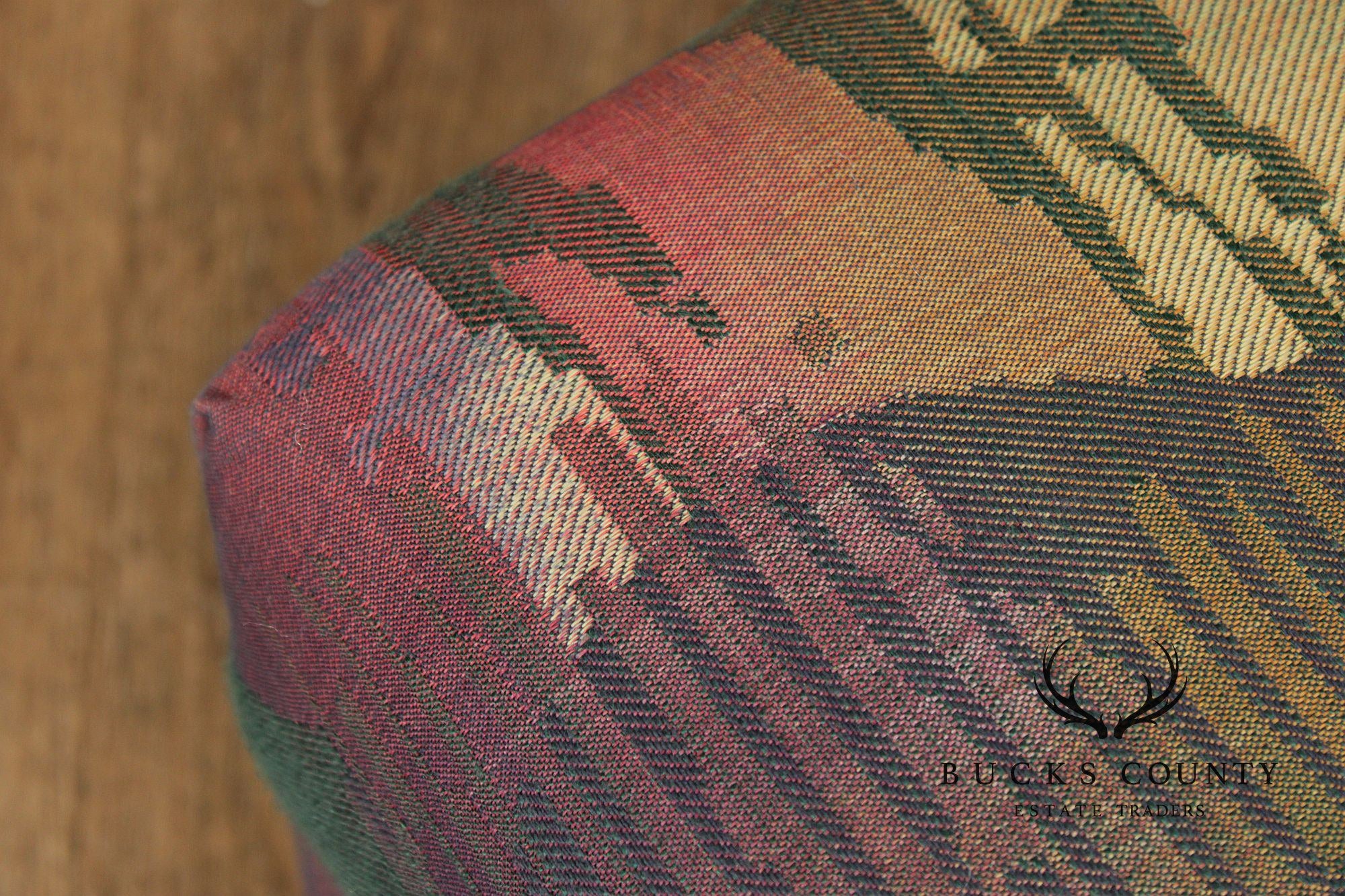 Sherrill Furniture Post Modern Pair of Rolling Ottomans