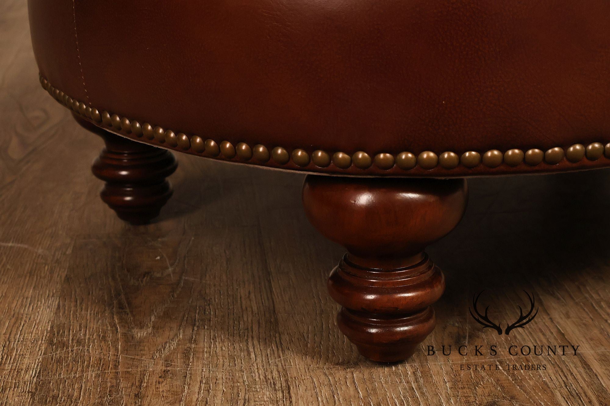Bradington Young Traditional Style Leather Ottoman