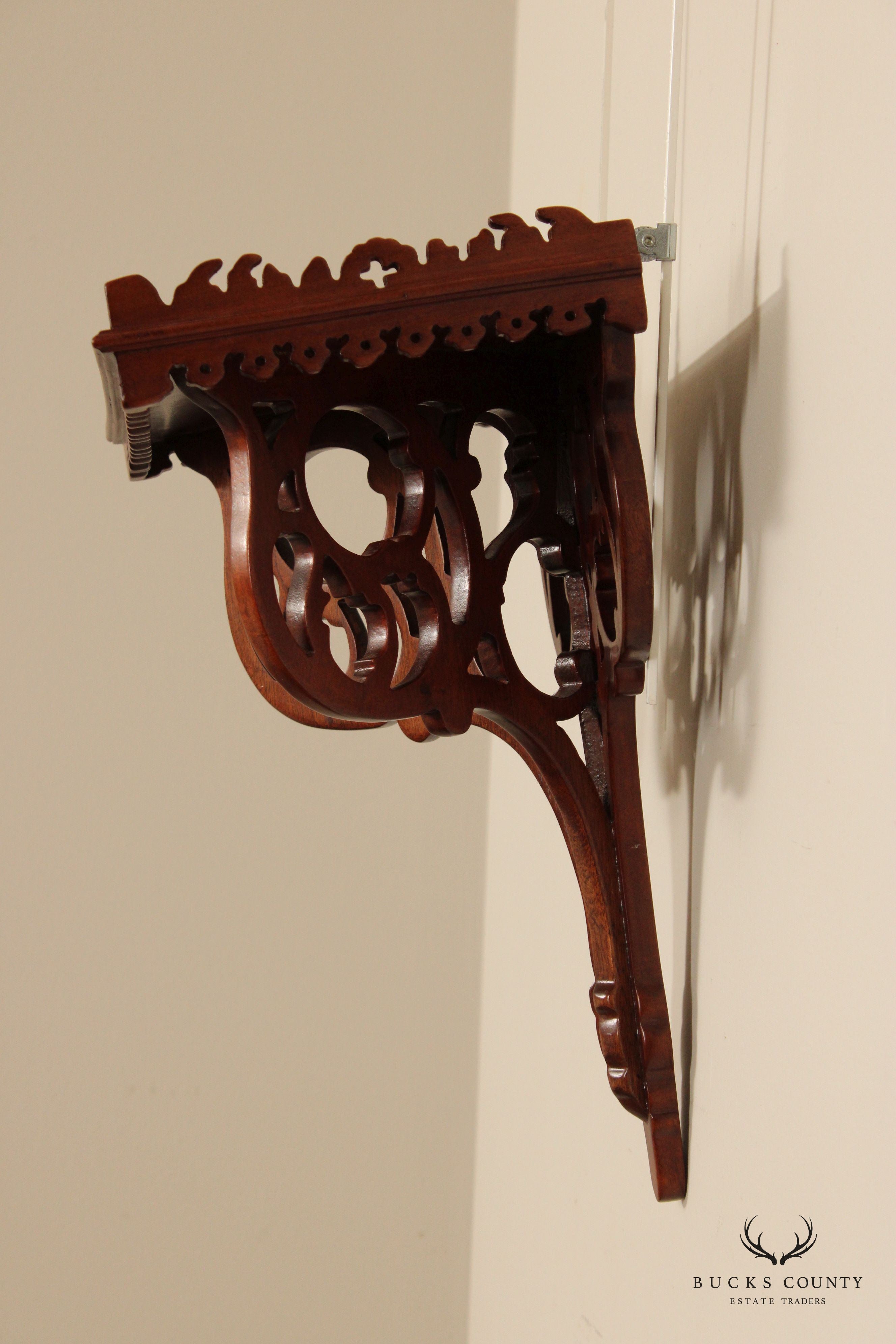 Victorian Style Carved Mahogany Wall Bracket