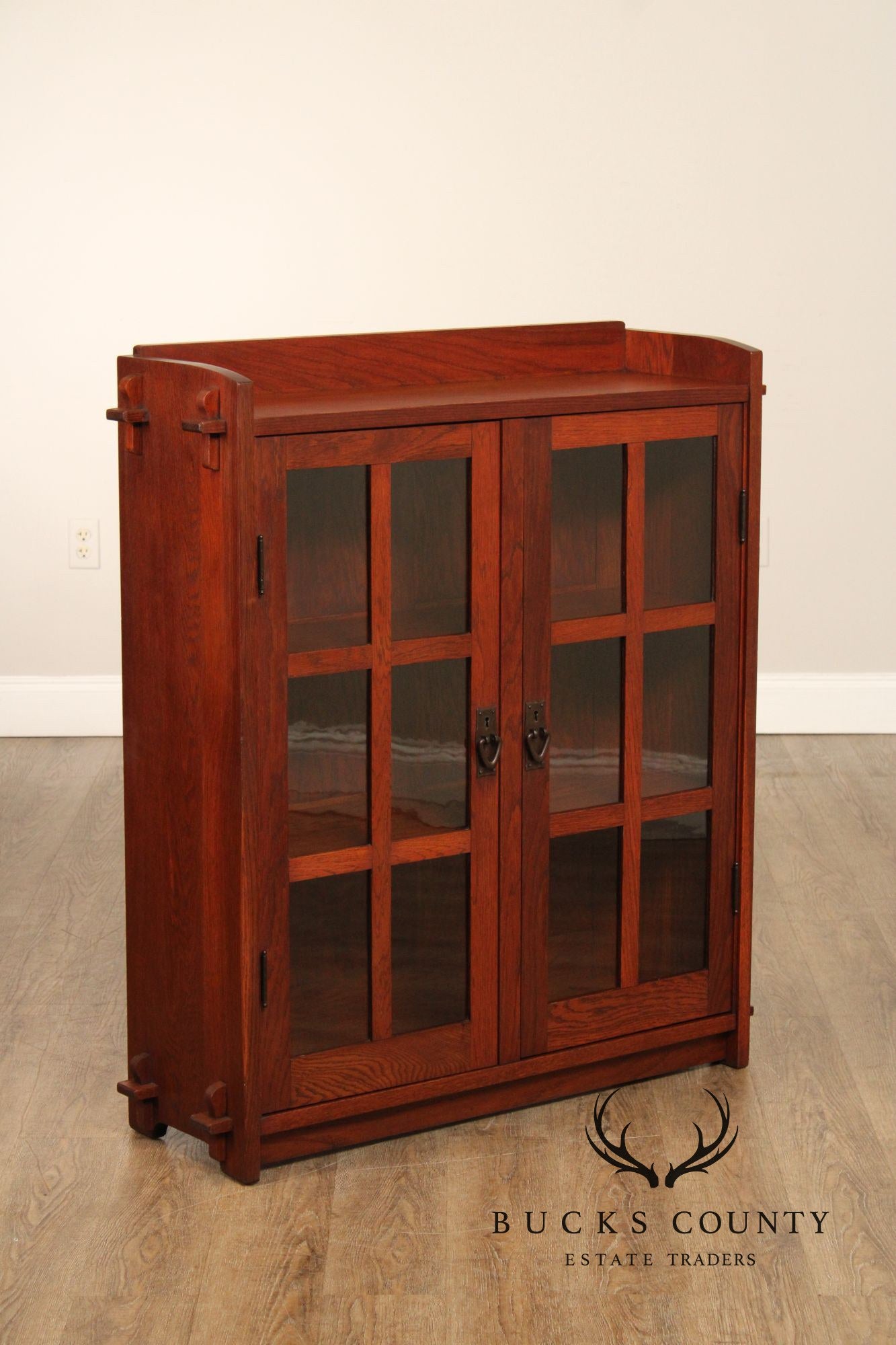 Gustav Stickley Rare Antique Mission Oak Small Two Door Bookcase