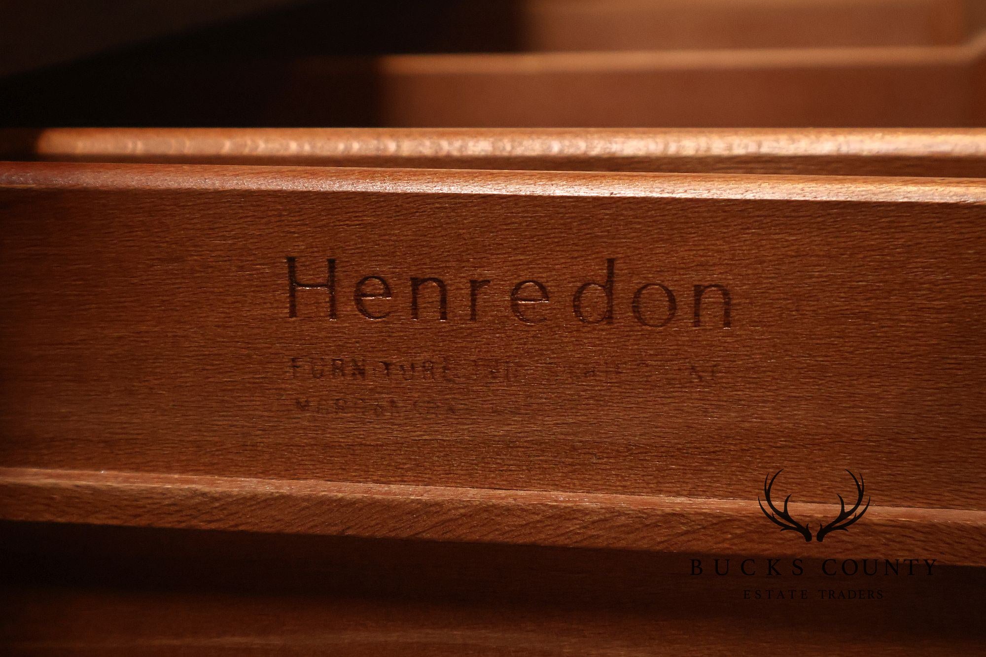 Henredon Campaign Style Oak Seven Drawer Dresser