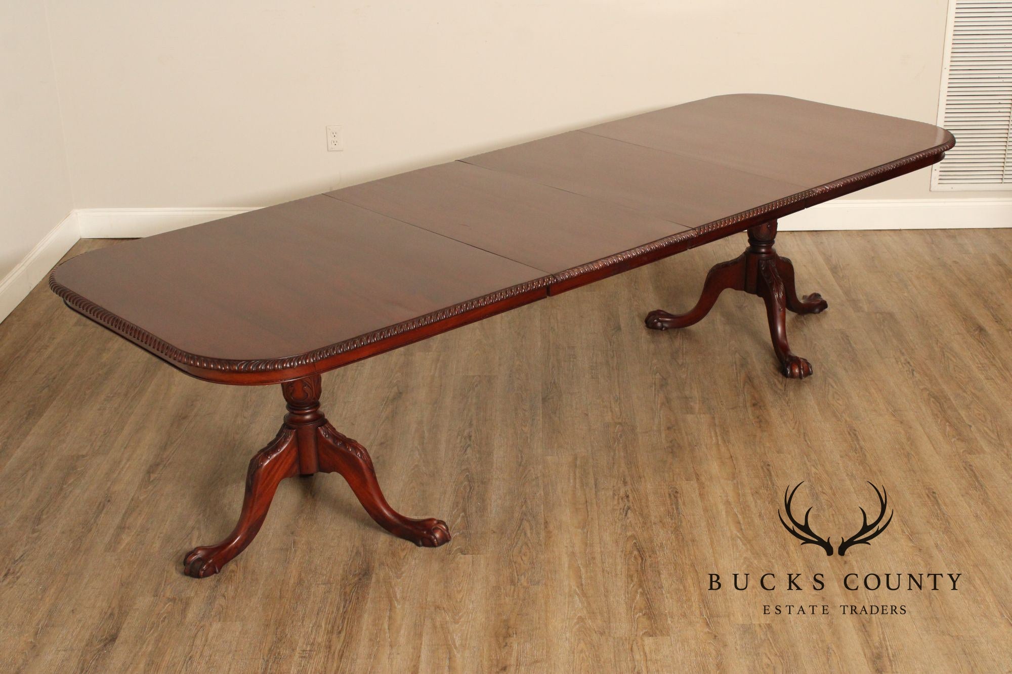 Georgian Style Mahogany Double Pedestal Dining Table