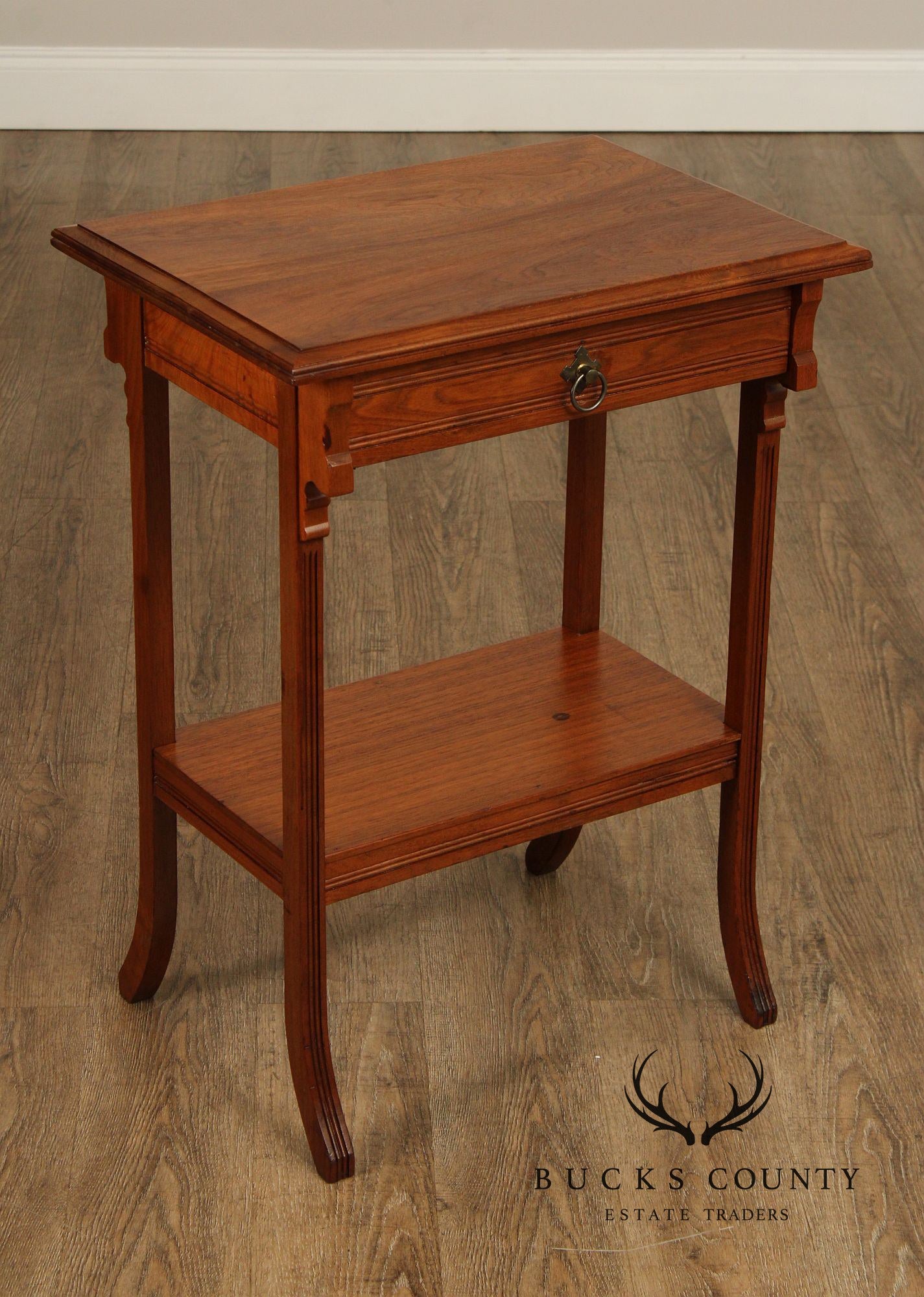 Antique Victorian Walnut Two-Tier End Table